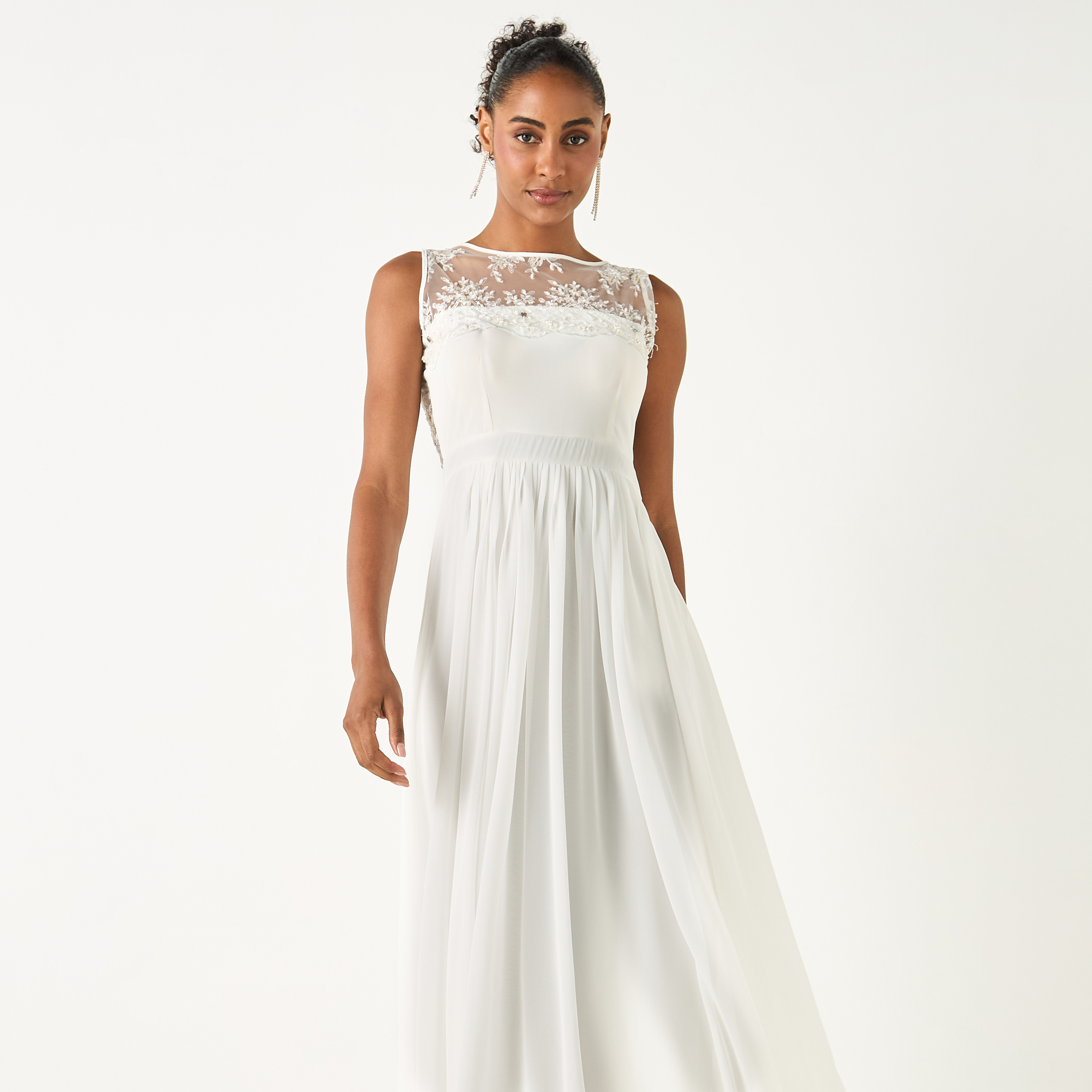 Golden Apple Floral Mesh Detail Sleeveless Maxi Dress-women-clothing-dresses-image-4