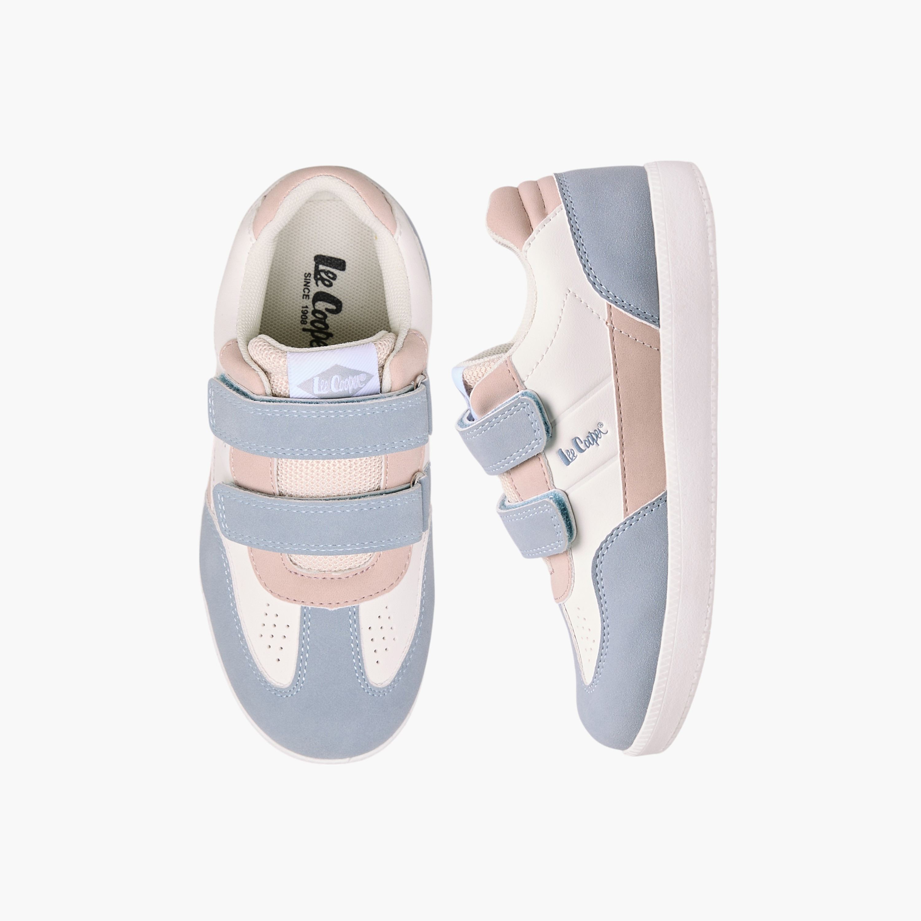 Lee Cooper Girls' Colourblock Sneakers with Hook and Loop Closure-girls-shoes-sneakers-image-1