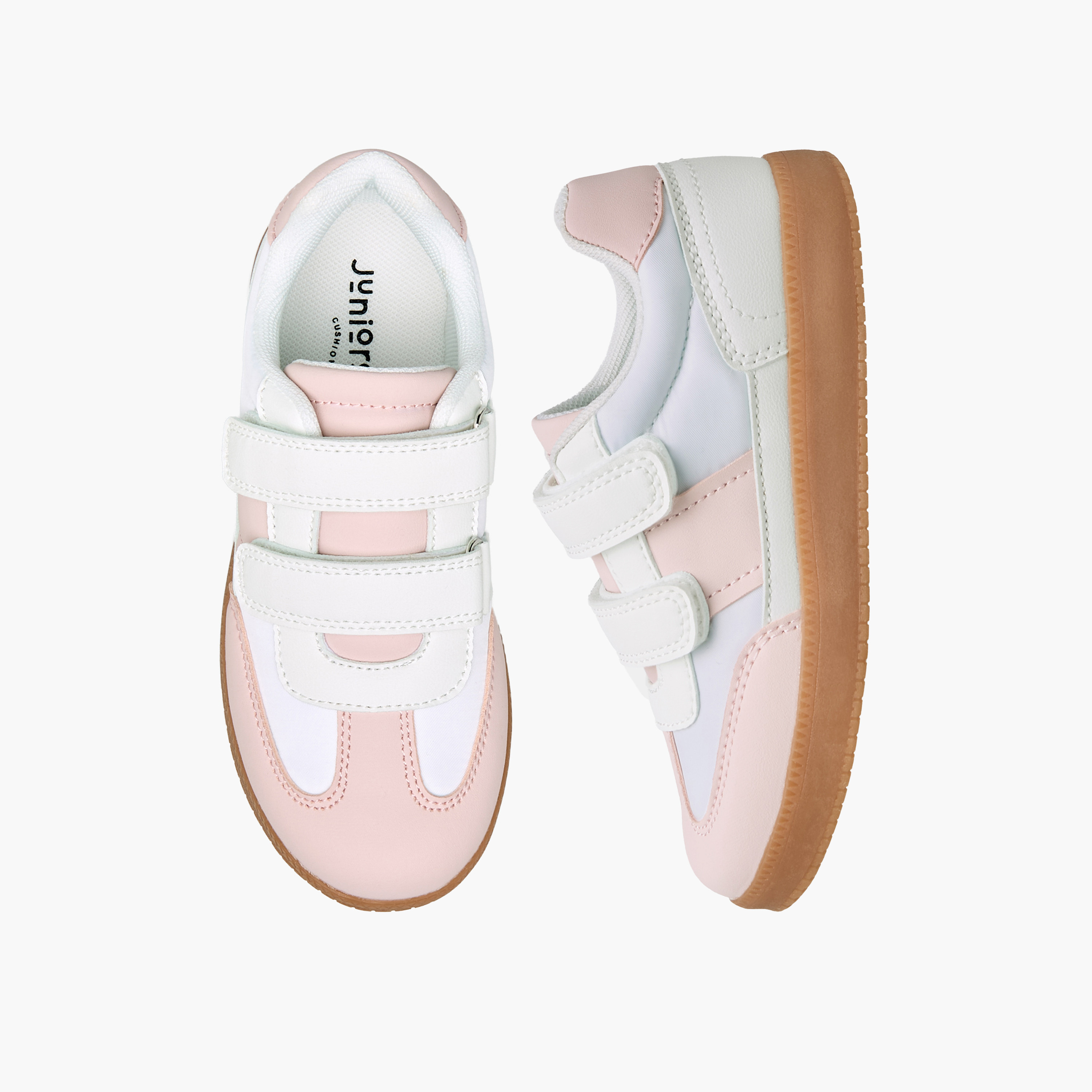 حذاء سنيكرز بقوالب ملونة وشريط إغلاق لاصق للبنات من جونيورز-girls-shoes-sneakers-image-1