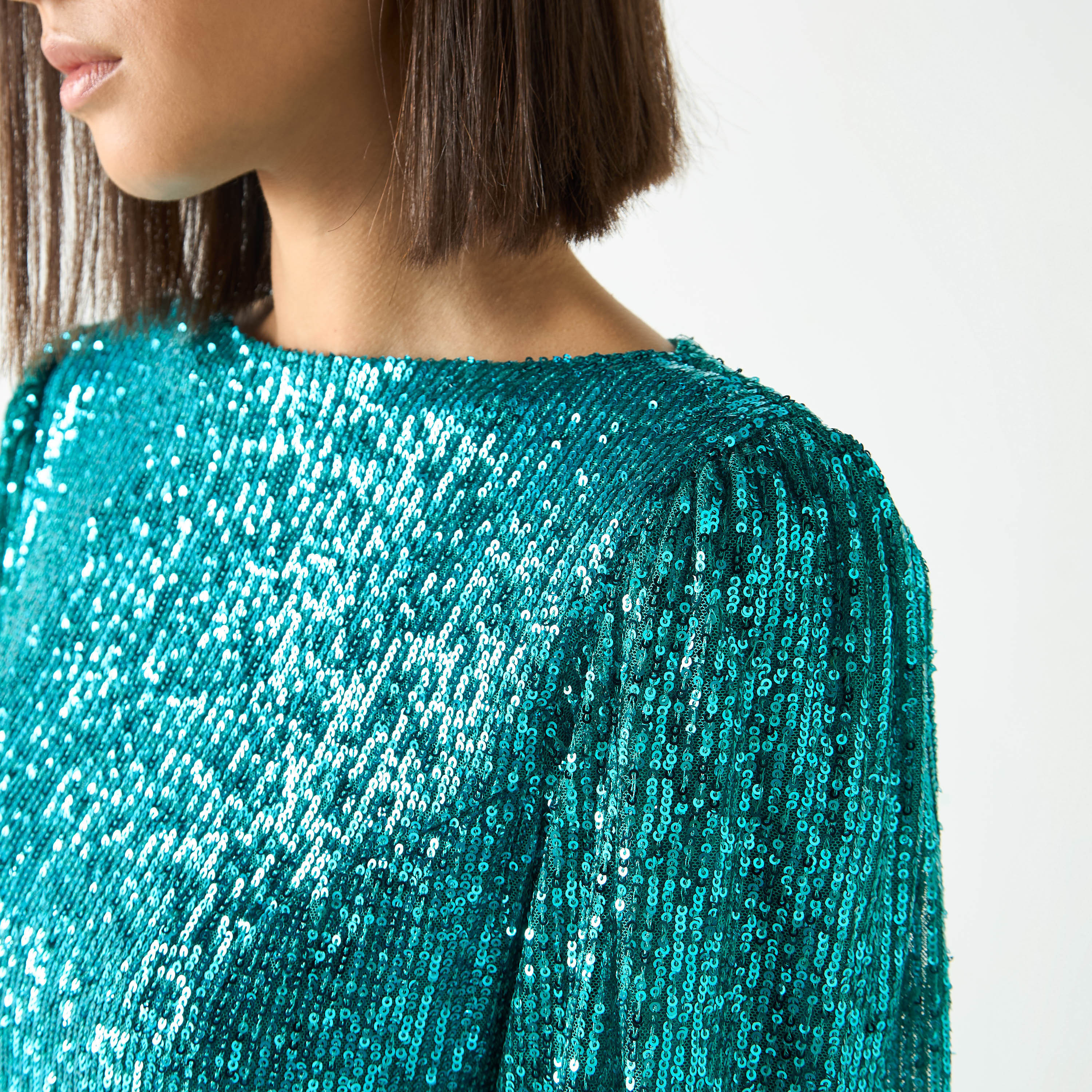 فستان مزين بأكمام منفوخة وتفاصيل فتحة من جولدن أبل-women-clothing-dresses-image-5