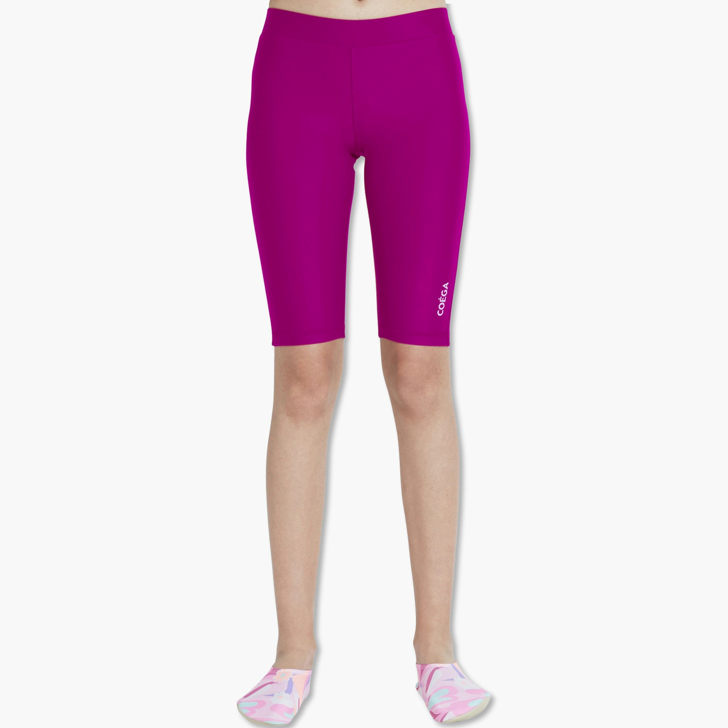 Coega Girls Long Swim Shorts - Purple Groovy Splashes-sports-girls-clothing-swimwear-image-1