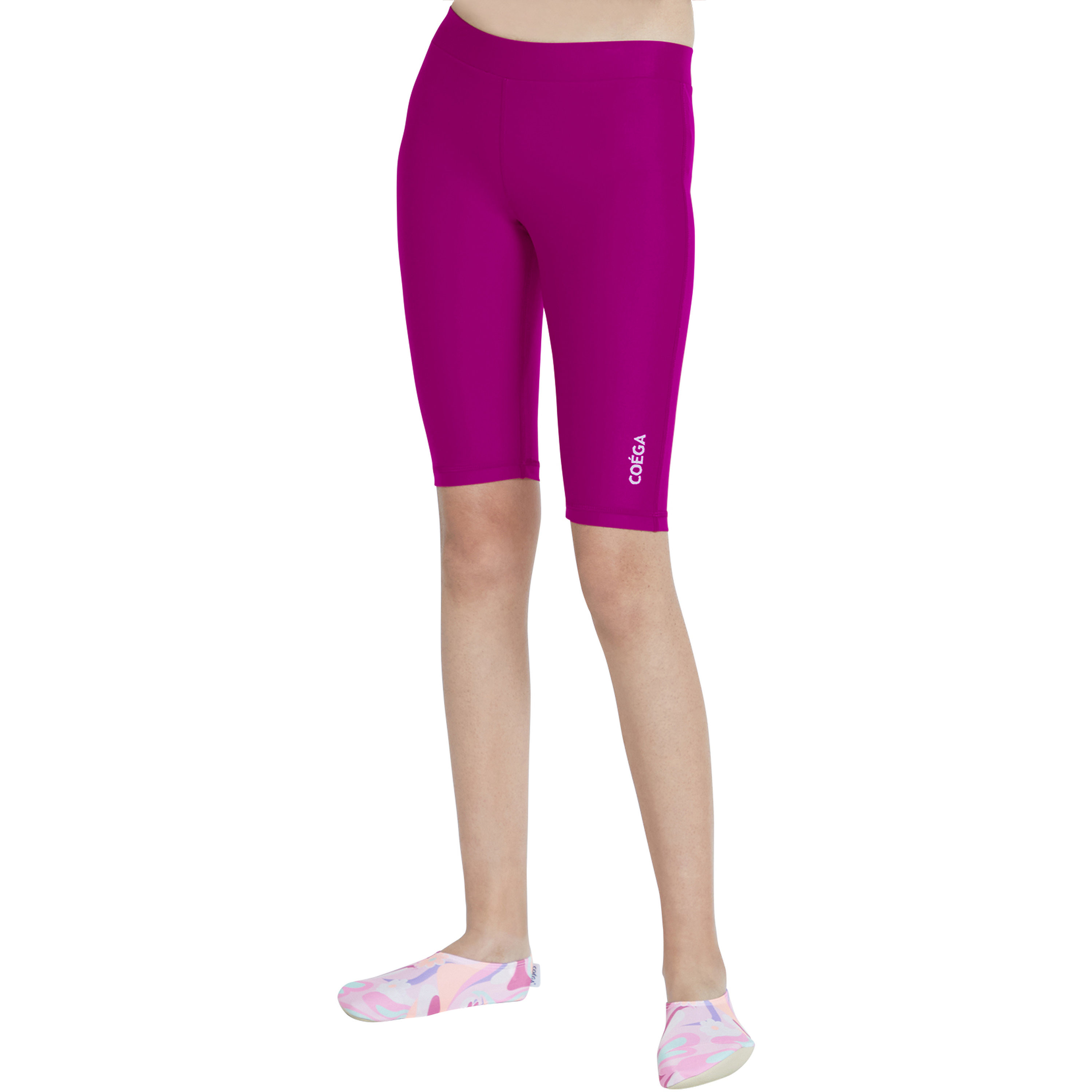 Coega Girls Long Swim Shorts - Purple Groovy Splashes-sports-girls-clothing-swimwear-image-2