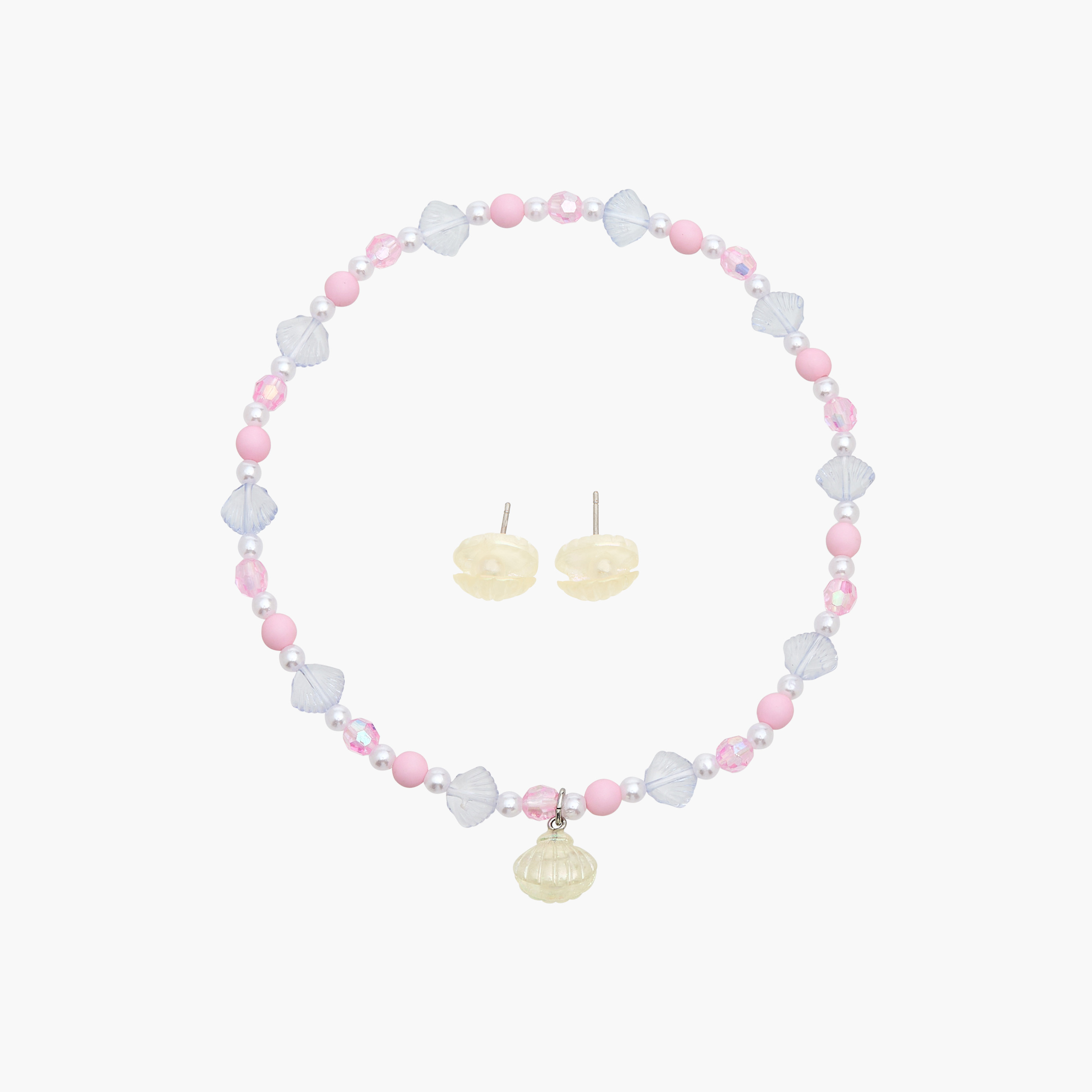 Flora Bella Seashell Embellished Necklace and Earrings Set-girls-accessories-jewellery-image-1