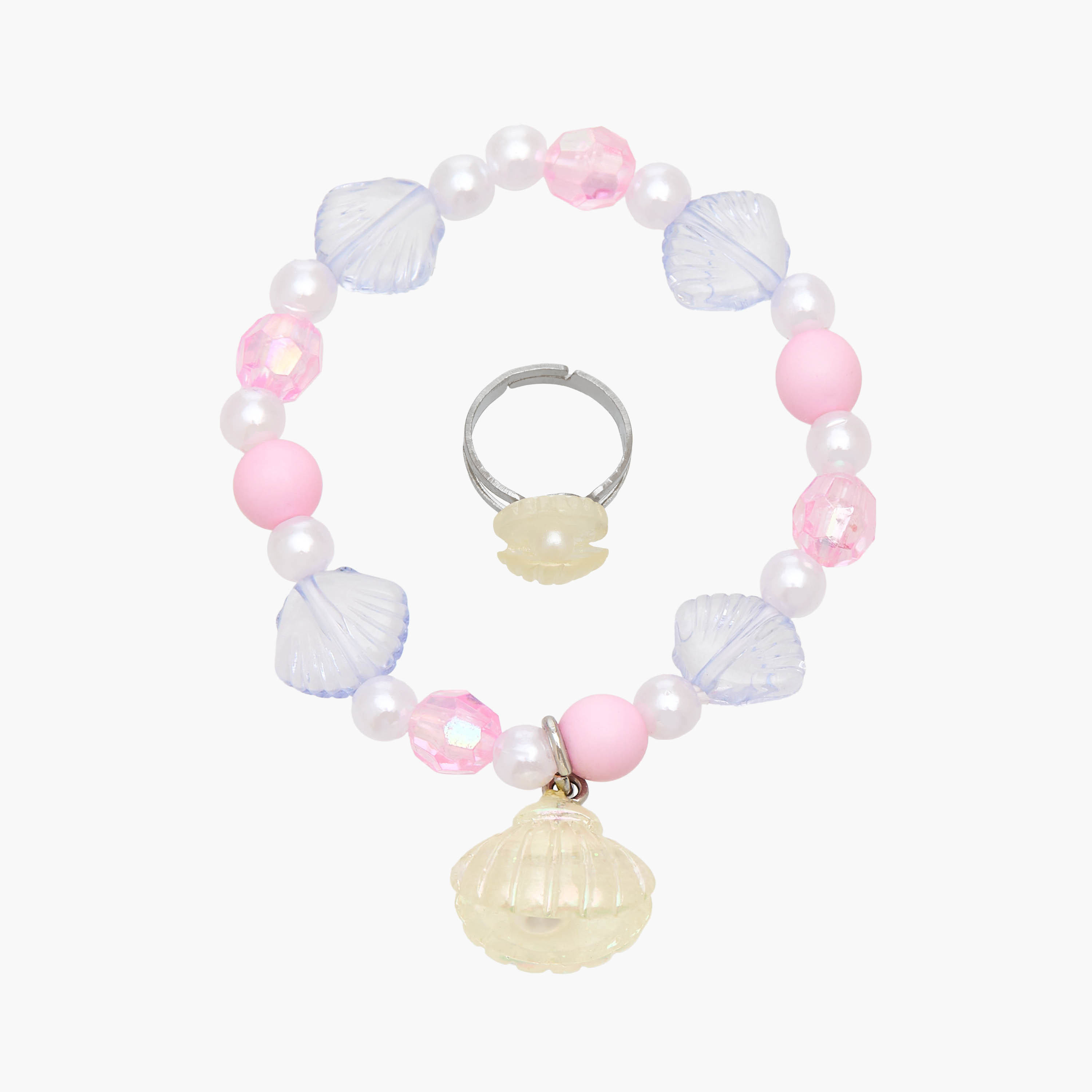Flora Bella Seashell Embellished Bracelet and Ring Set-girls-accessories-jewellery-image-1