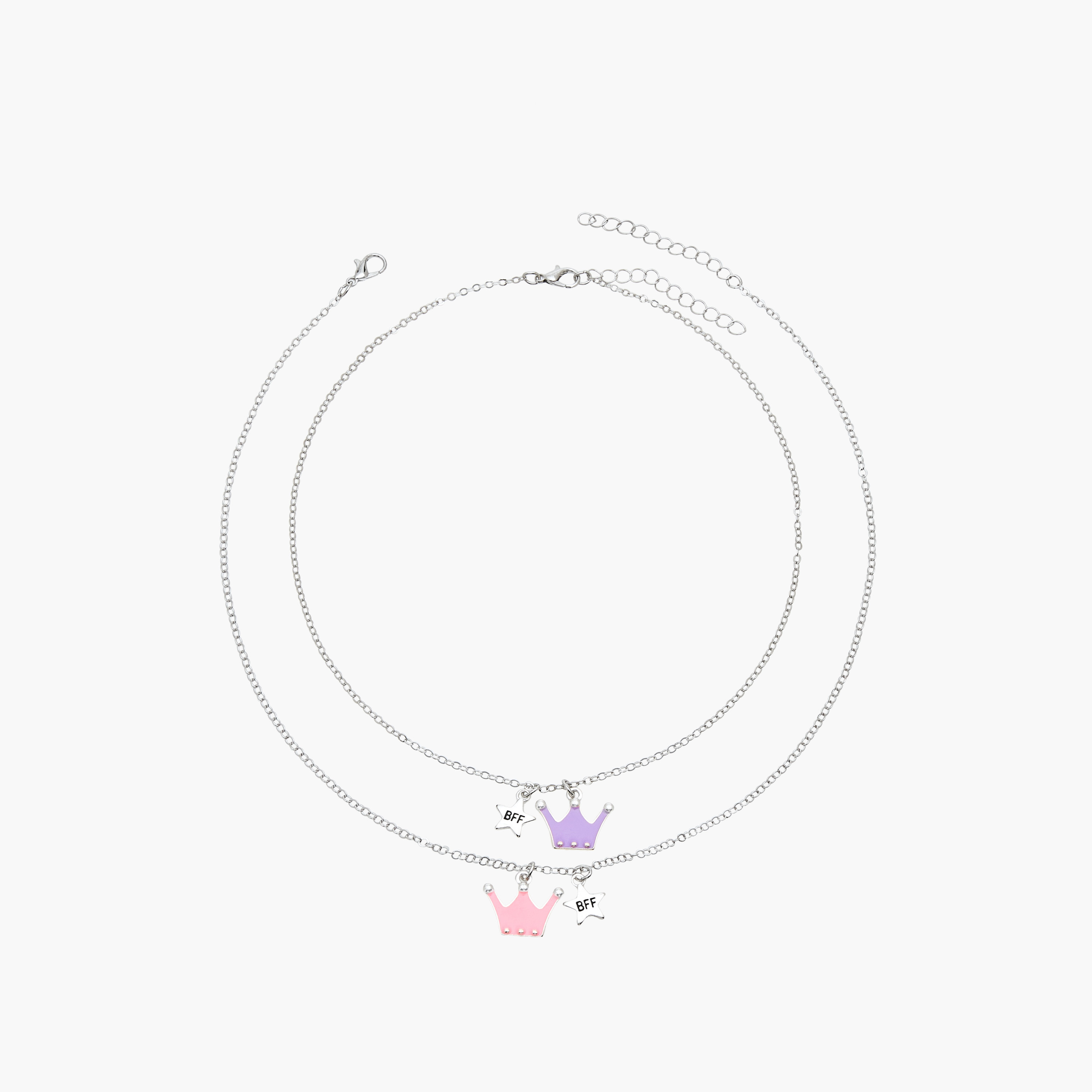 Flora Bella Crown Pendant BFF Necklace - Set of 2-girls-accessories-jewellery-image-1
