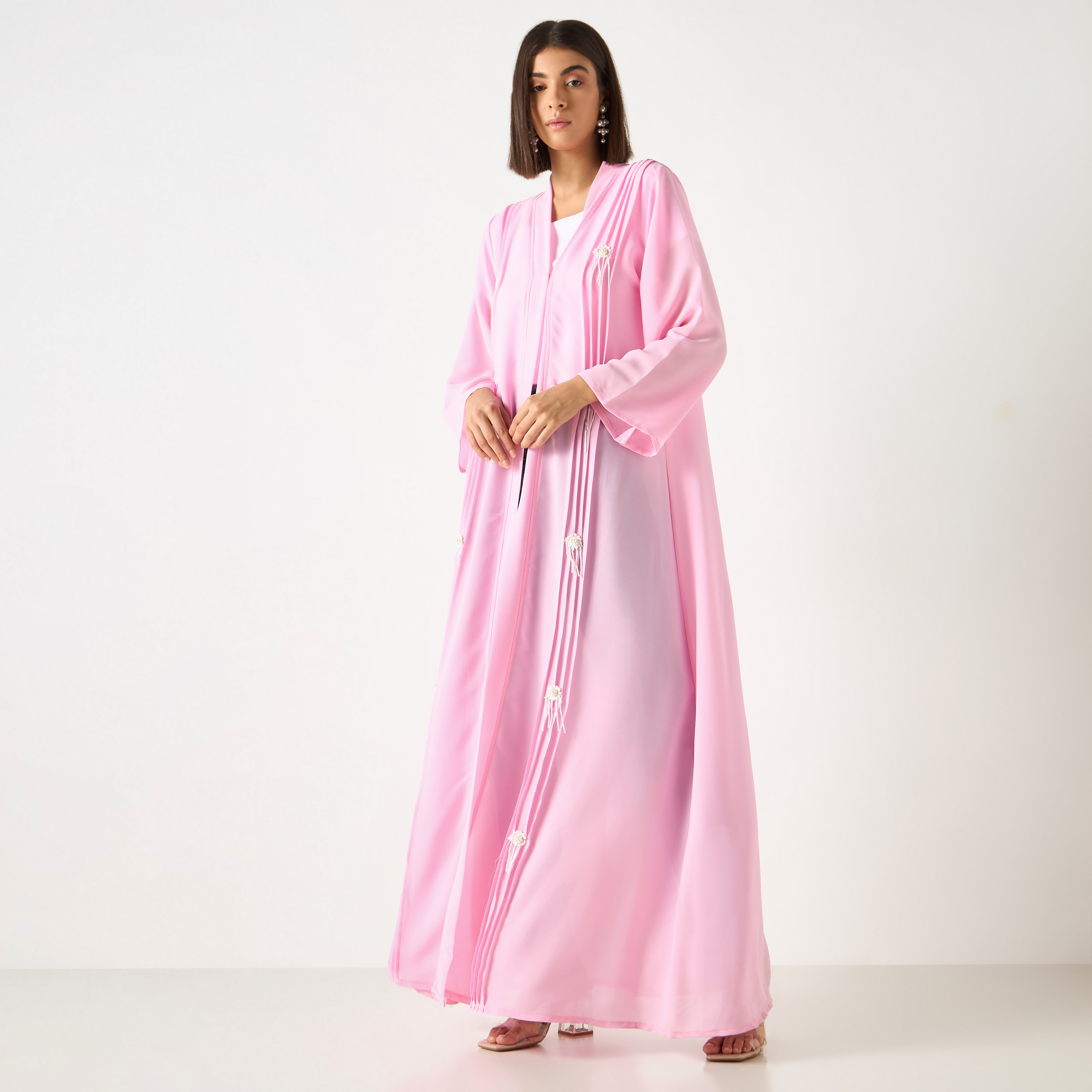 Golden Apple Pintuck Detail Longline Shrug-women-clothing-dresses-image-1