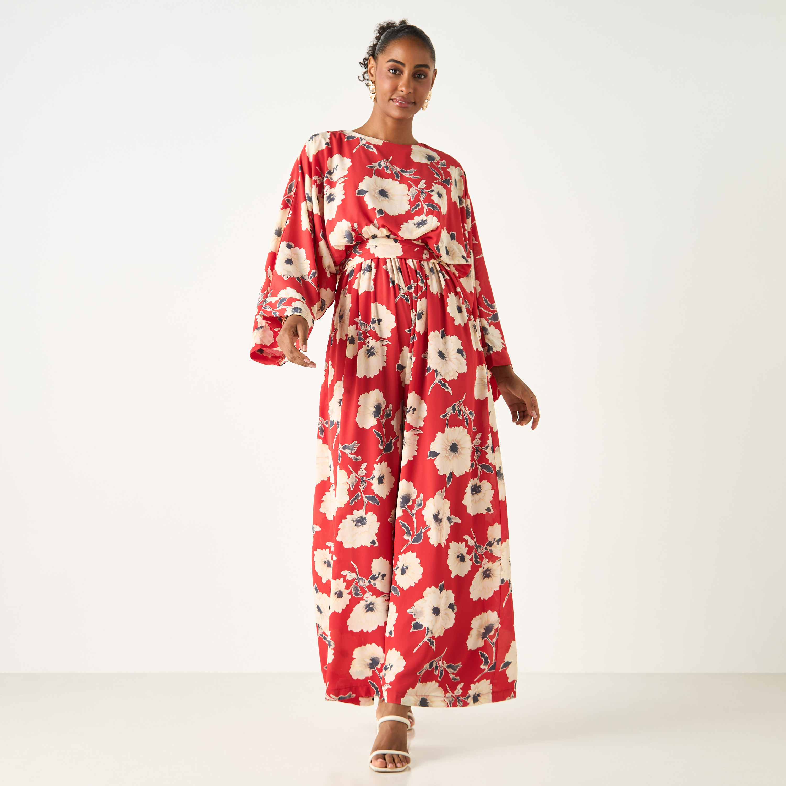 Golden Apple All-Over Floral Print Jumpsuit with Tie-Up Belt-women-clothing-dresses-image-2