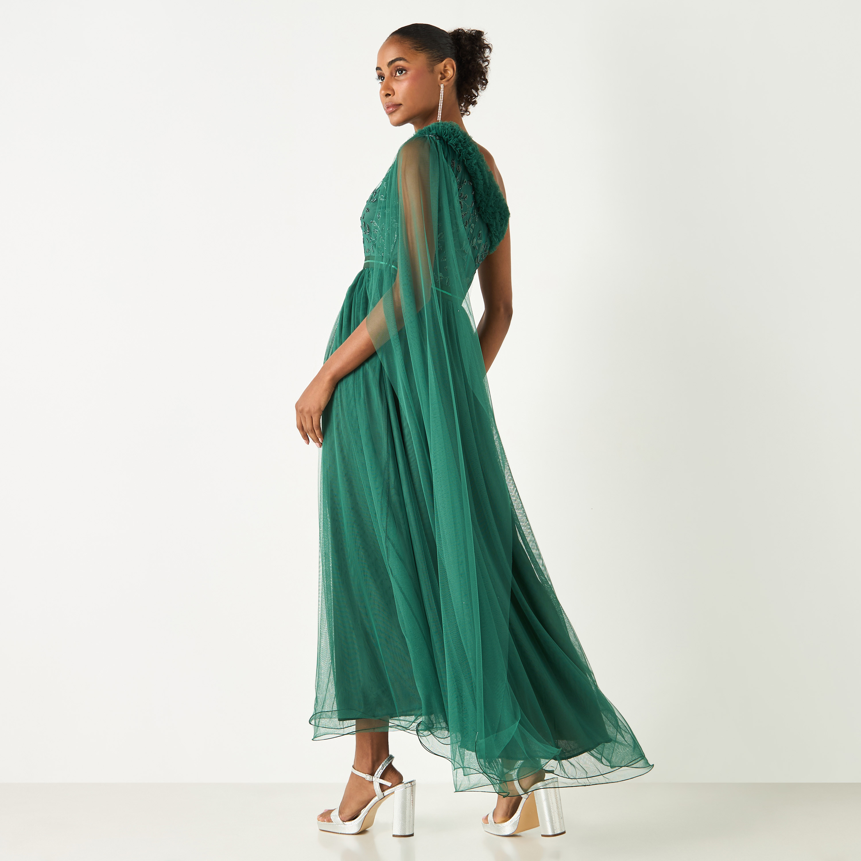 Golden Apple Embellished One Shoulder Dress with Ruffles-women-clothing-dresses-image-4