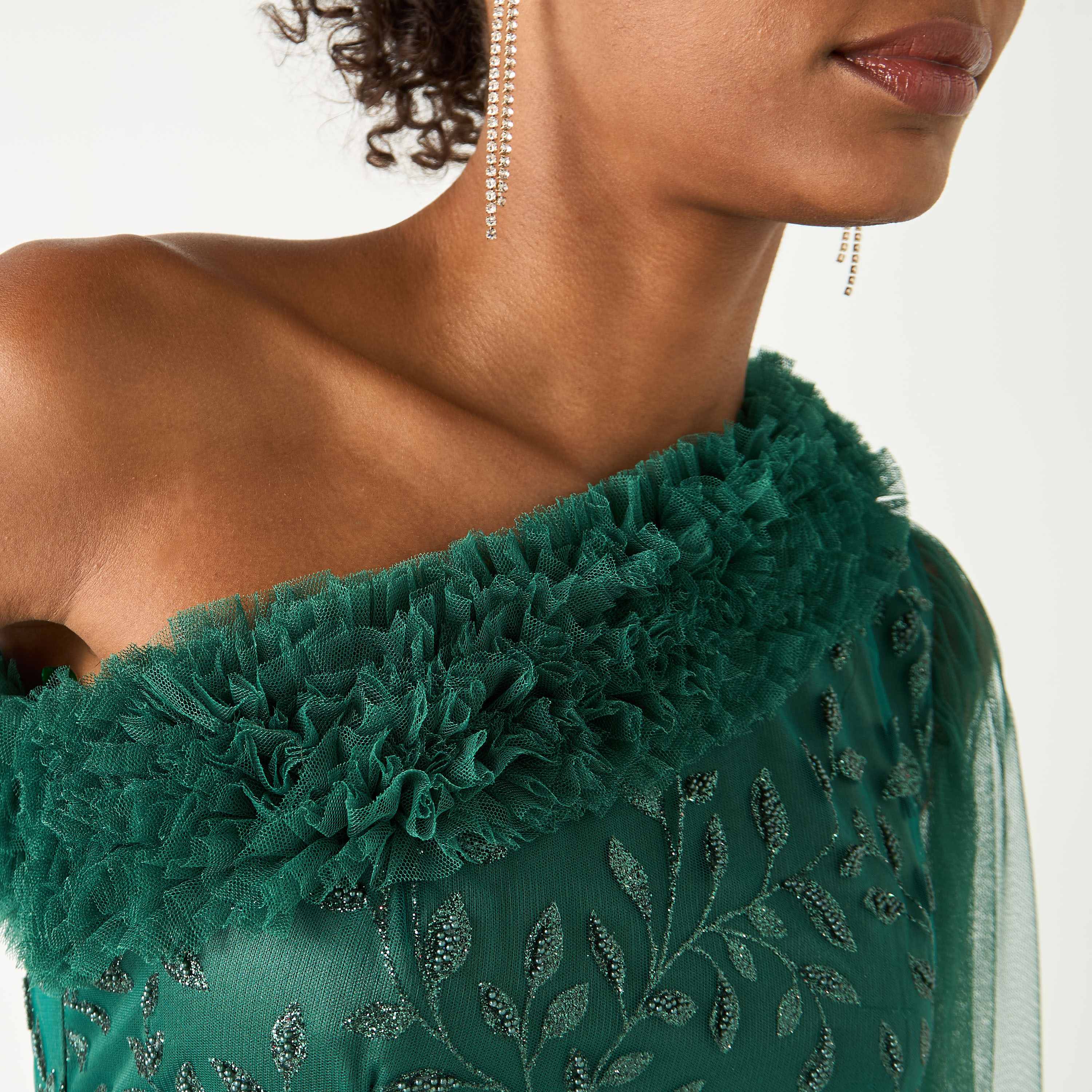 Golden Apple Embellished One Shoulder Dress with Ruffles-women-clothing-dresses-image-5