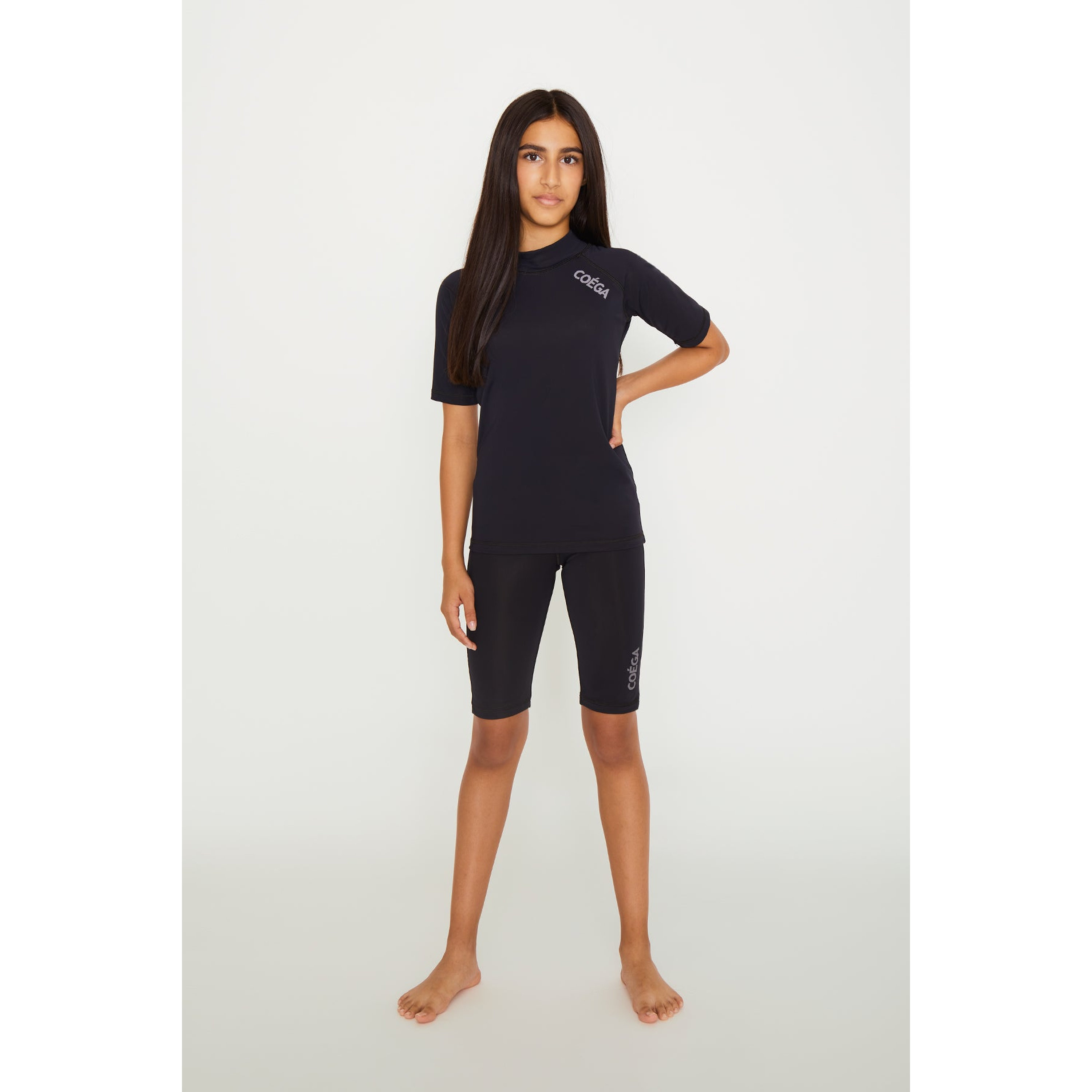 Coega Girls Long Swim Shorts – Solid Black-girls-clothing-sportswear-swimwear-image-2