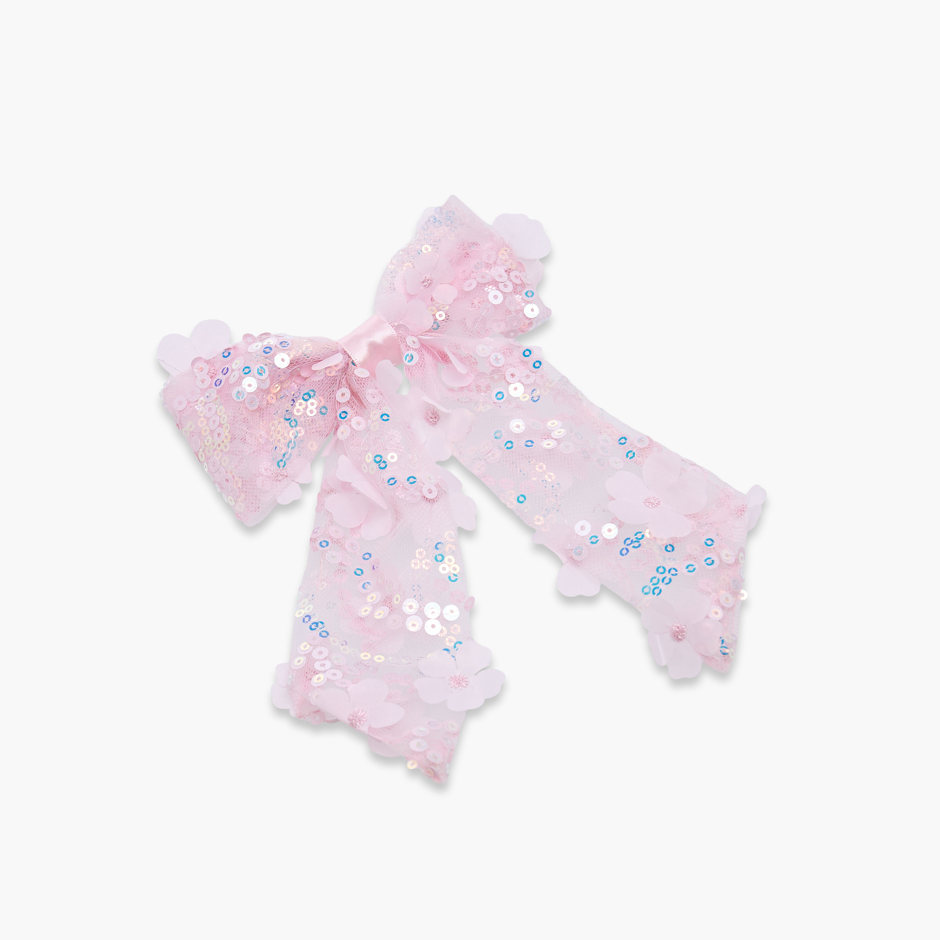 مشابك شعر باريت بفيونكة وتزيينات ترتر من فلورا بيلا - طقم 3 قطع-girls-accessories-hairaccessories-image-2