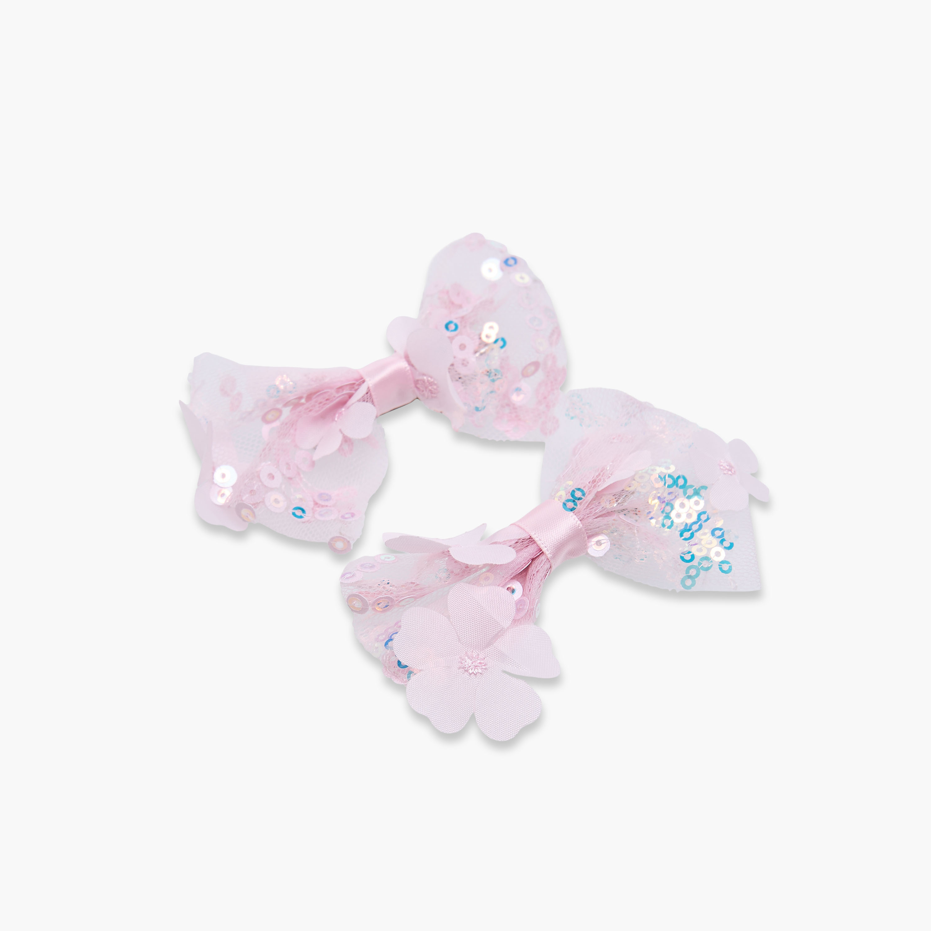 مشابك شعر باريت بفيونكة وتزيينات ترتر من فلورا بيلا - طقم 3 قطع-girls-accessories-hairaccessories-image-3