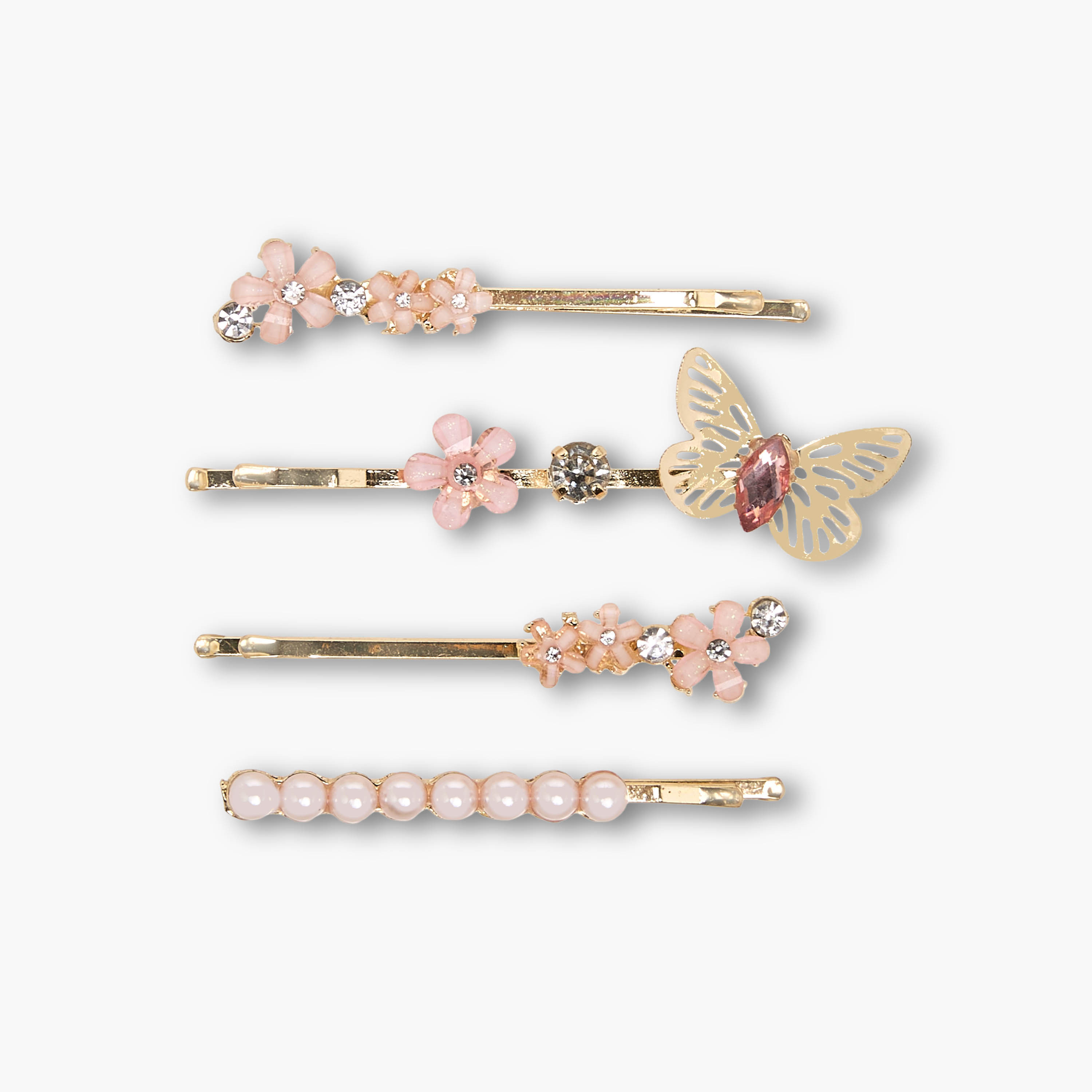 دبابيس شعر بتصميم مرصع من فلورا بيلا - عبوة 4 قطع-girls-accessories-hairaccessories-image-2