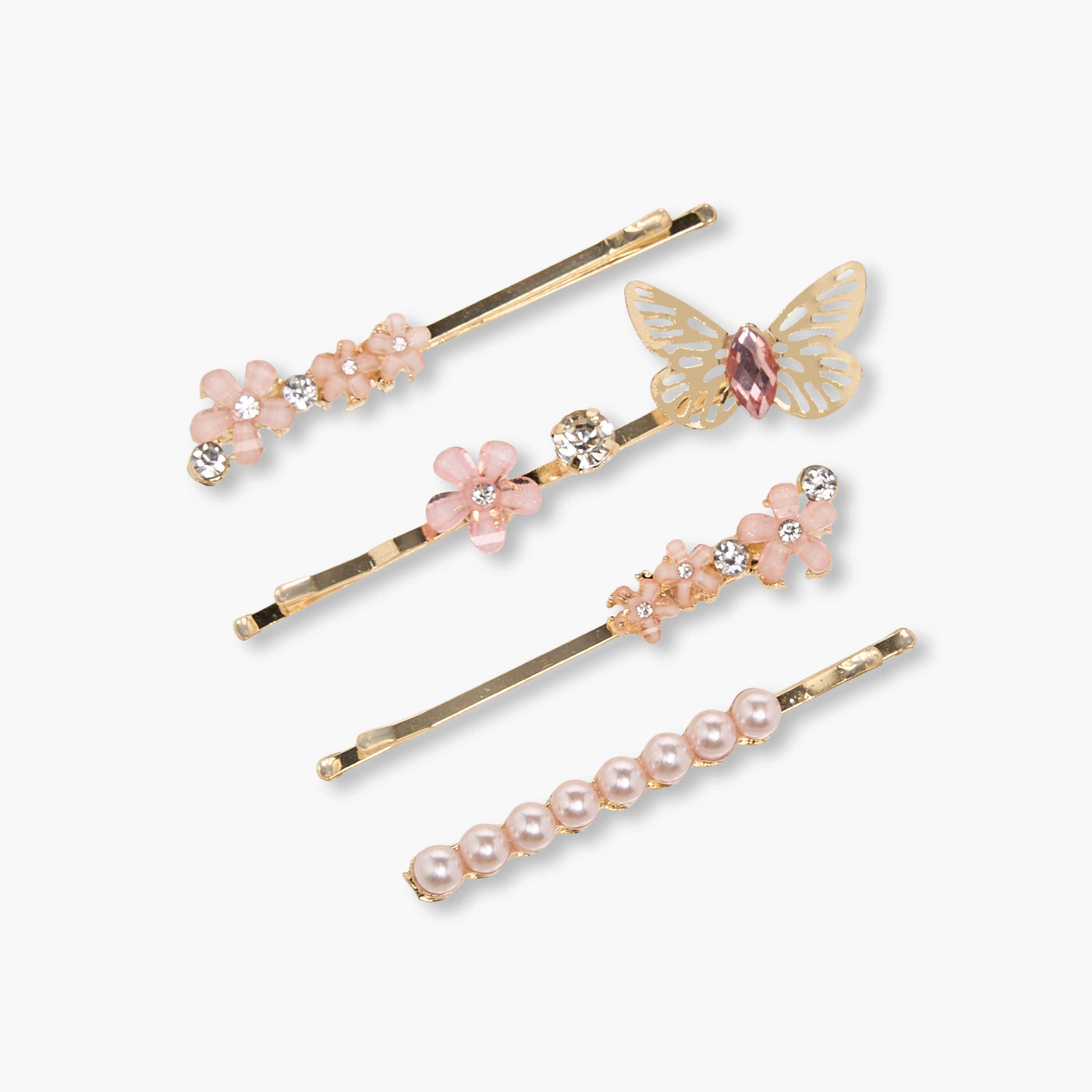 دبابيس شعر بتصميم مرصع من فلورا بيلا - عبوة 4 قطع-girls-accessories-hairaccessories-image-3