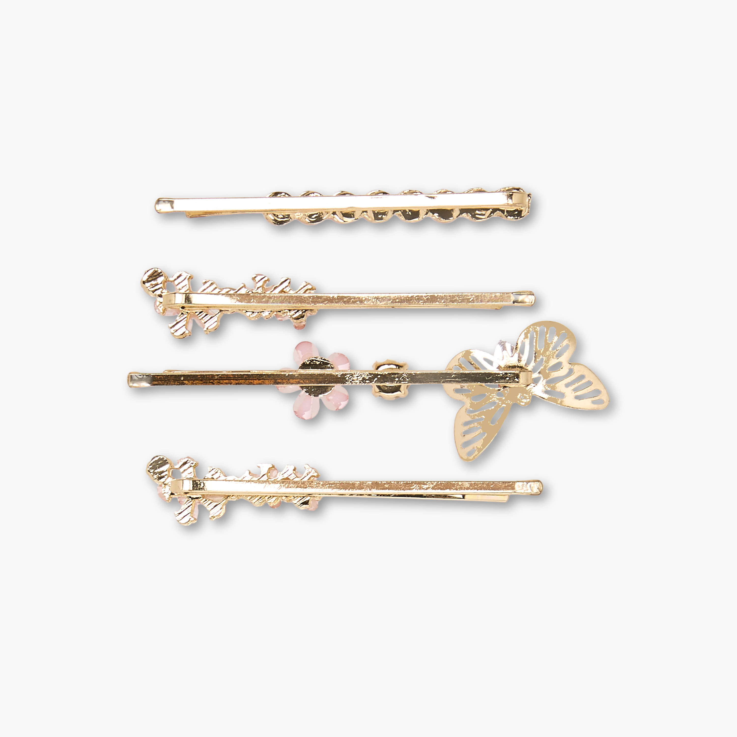 دبابيس شعر بتصميم مرصع من فلورا بيلا - عبوة 4 قطع-girls-accessories-hairaccessories-image-4