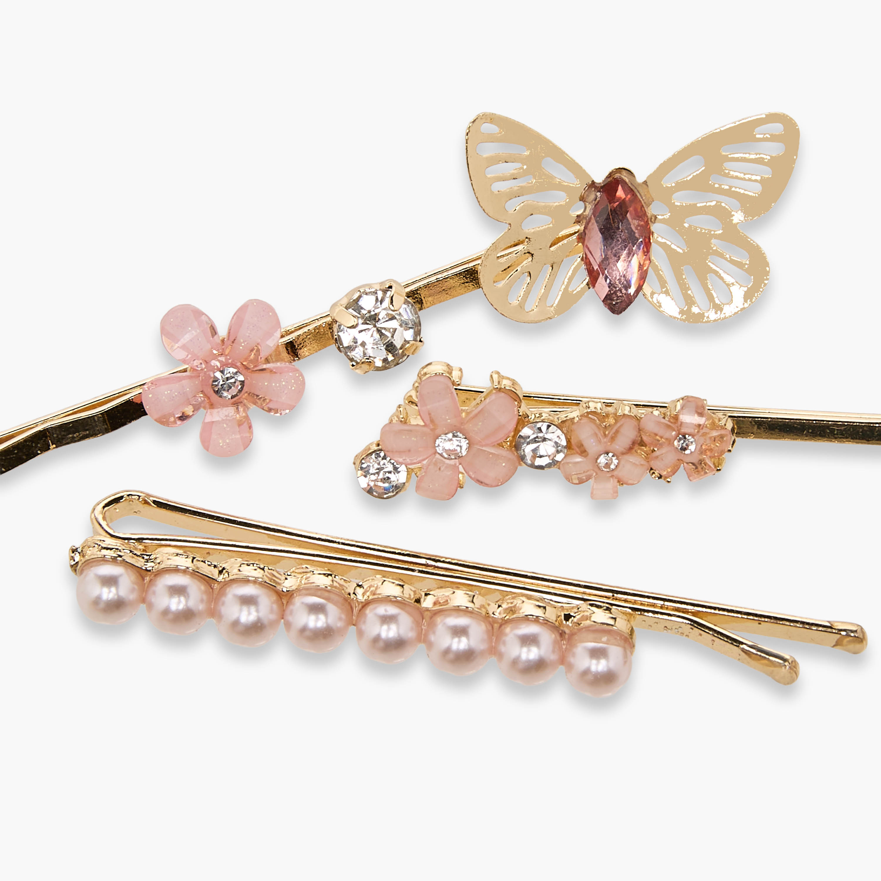 دبابيس شعر بتصميم مرصع من فلورا بيلا - عبوة 4 قطع-girls-accessories-hairaccessories-image-5