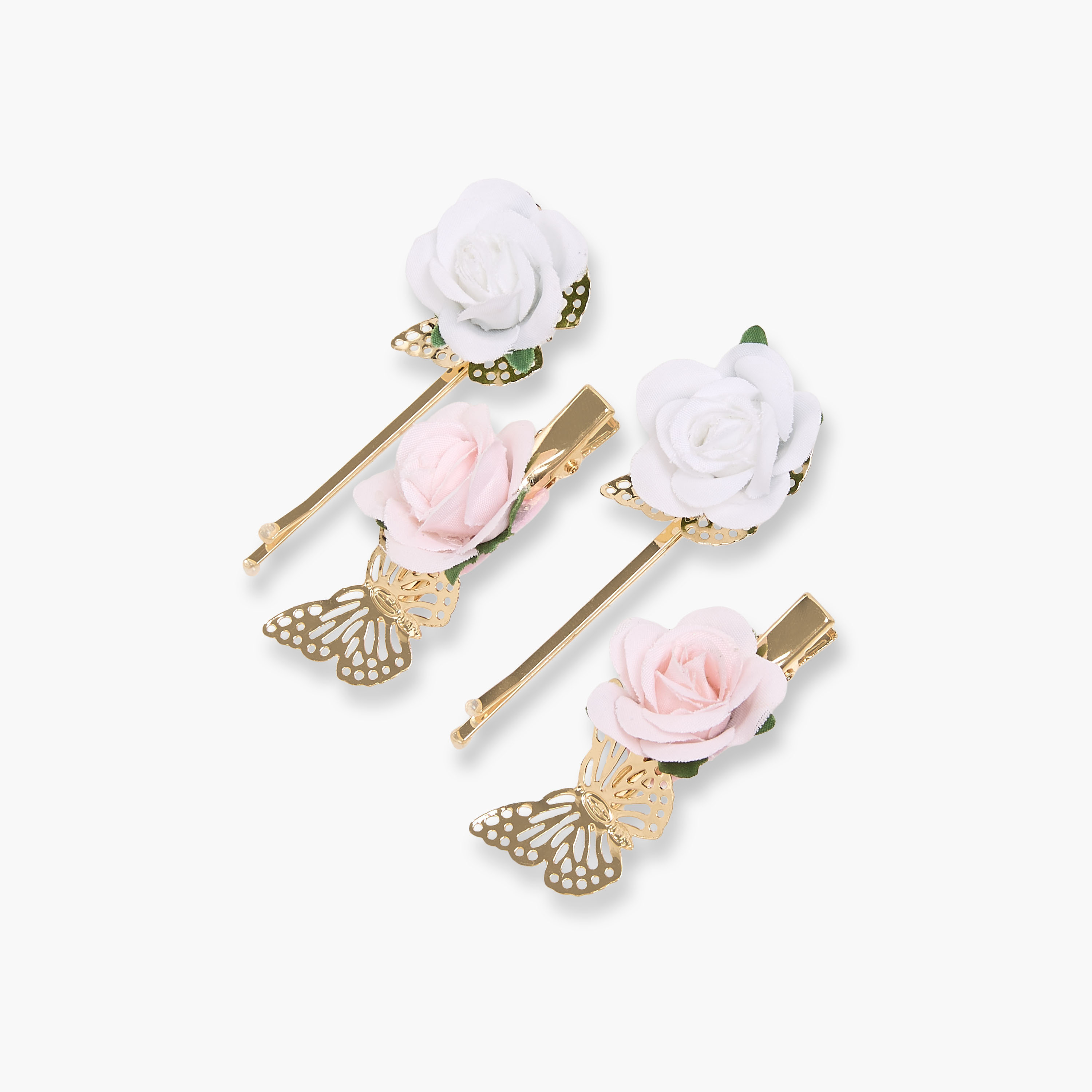 Pack of 4 Flora Bella Hair Clip and Hairpin with Floral Butterfly Accent-girls-accessories-hairaccessories-image-2