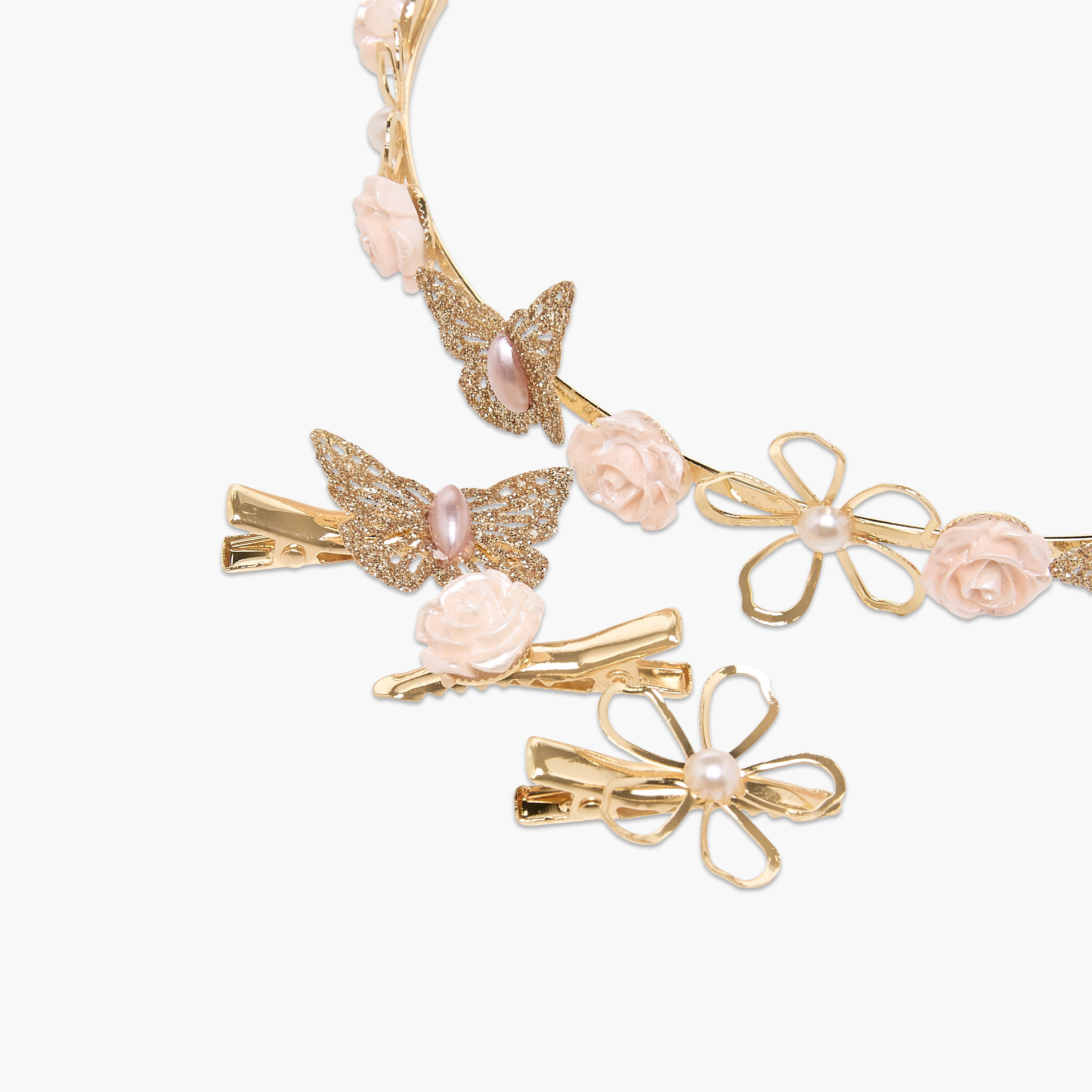 شريطة ومشابك شعر مزينة من فلورا بيلا - عبوة 4 قطع-girls-accessories-hairaccessories-image-6