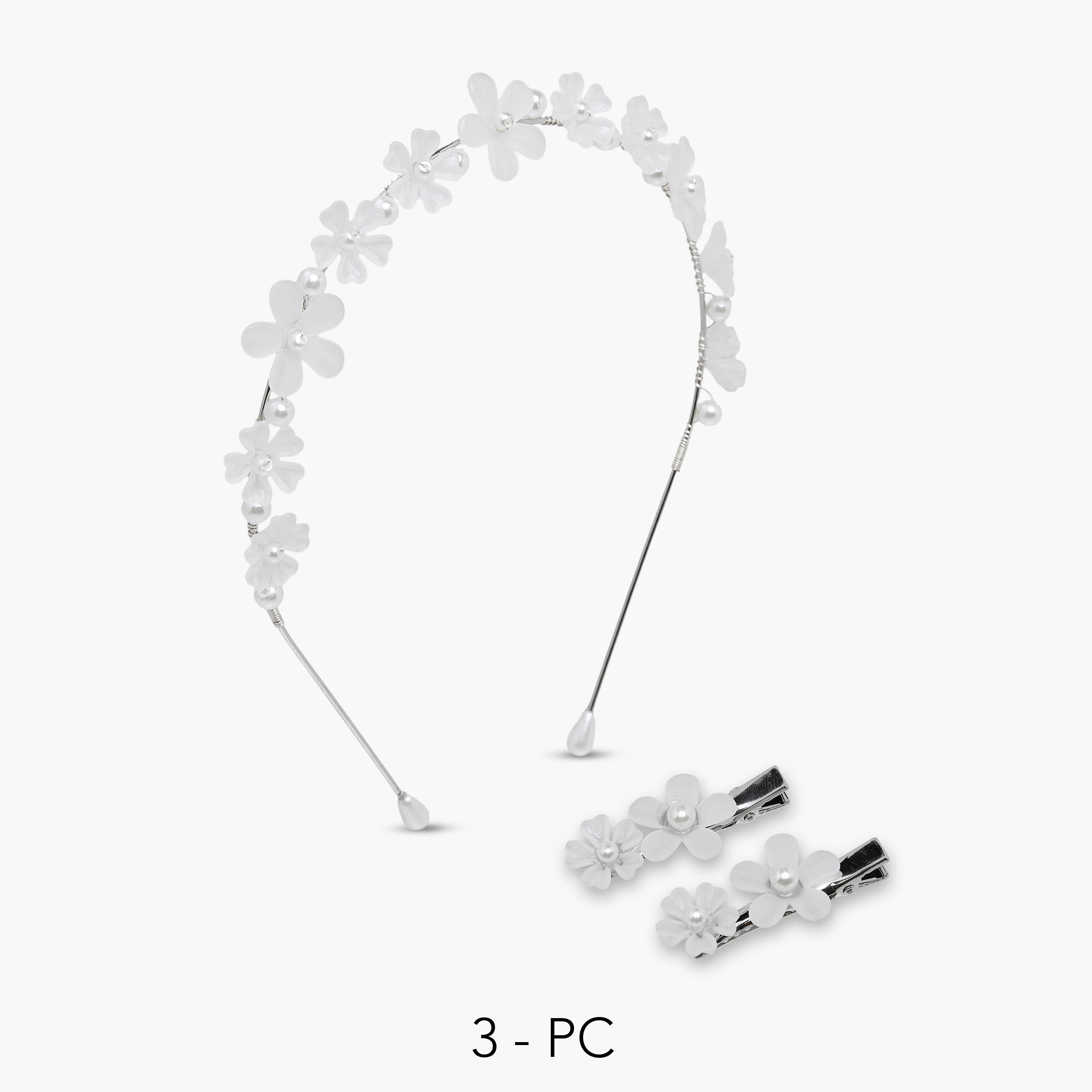 Pack of 3 Flora Bella Hairband and Hair Clip with Floral Embellishment-girls-accessories-hairaccessories-image-1