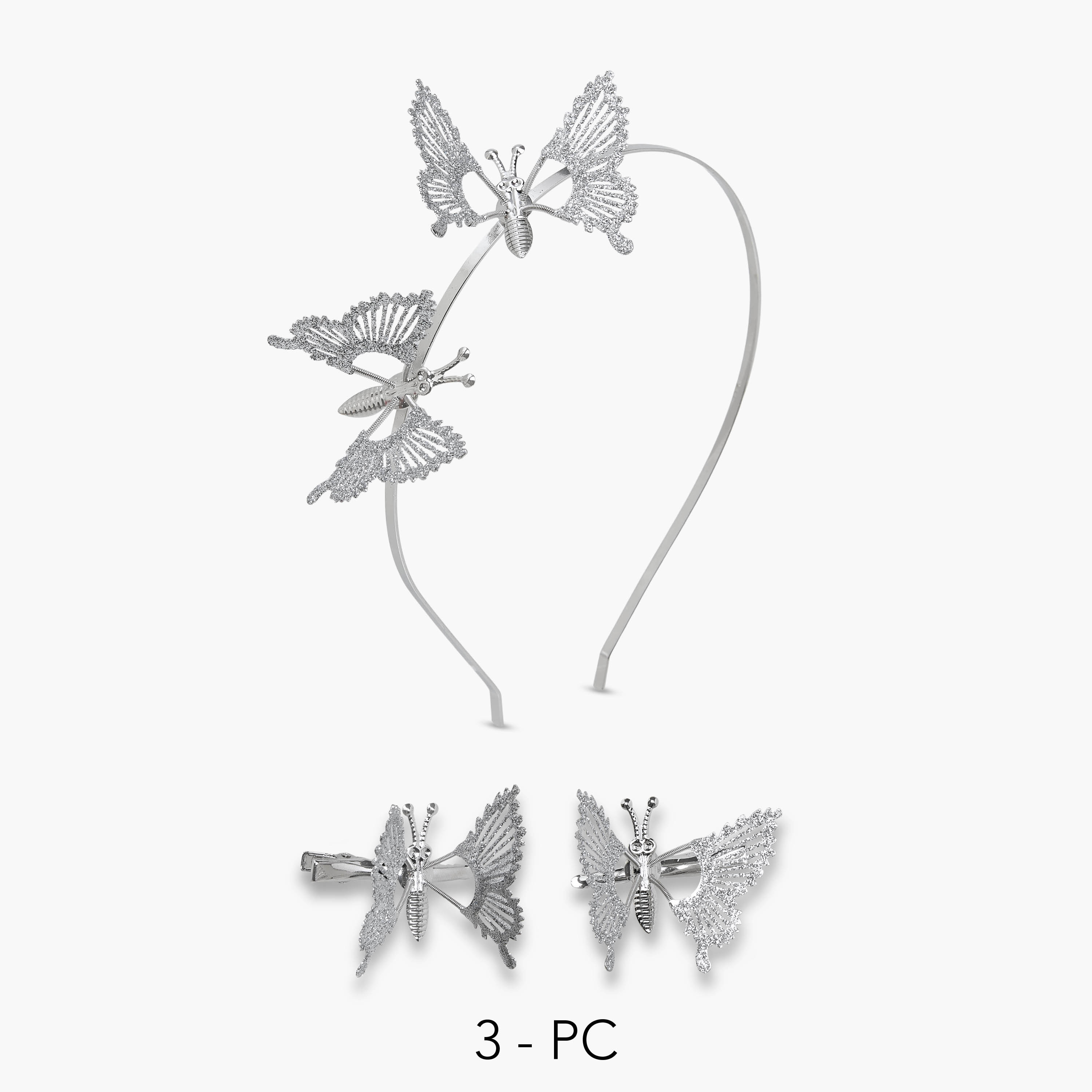Pack of 3 Flora Bella Hairband and Hair Clip with Butterfly Embellishment-girls-accessories-hairaccessories-image-1