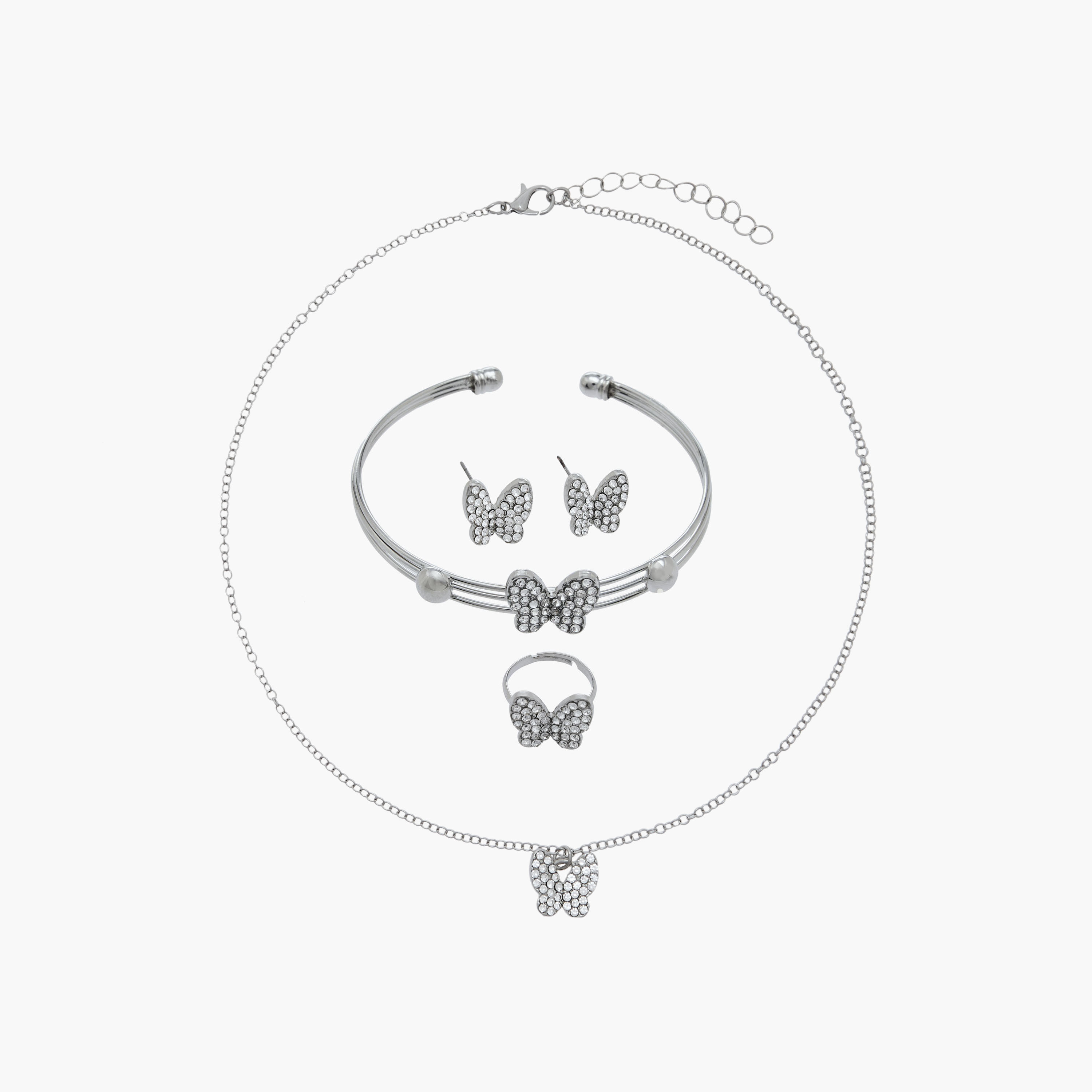 Set of 4 Flora Bella Jewellery Set with Embellished Butterfly Design-girls-accessories-jewellery-image-1
