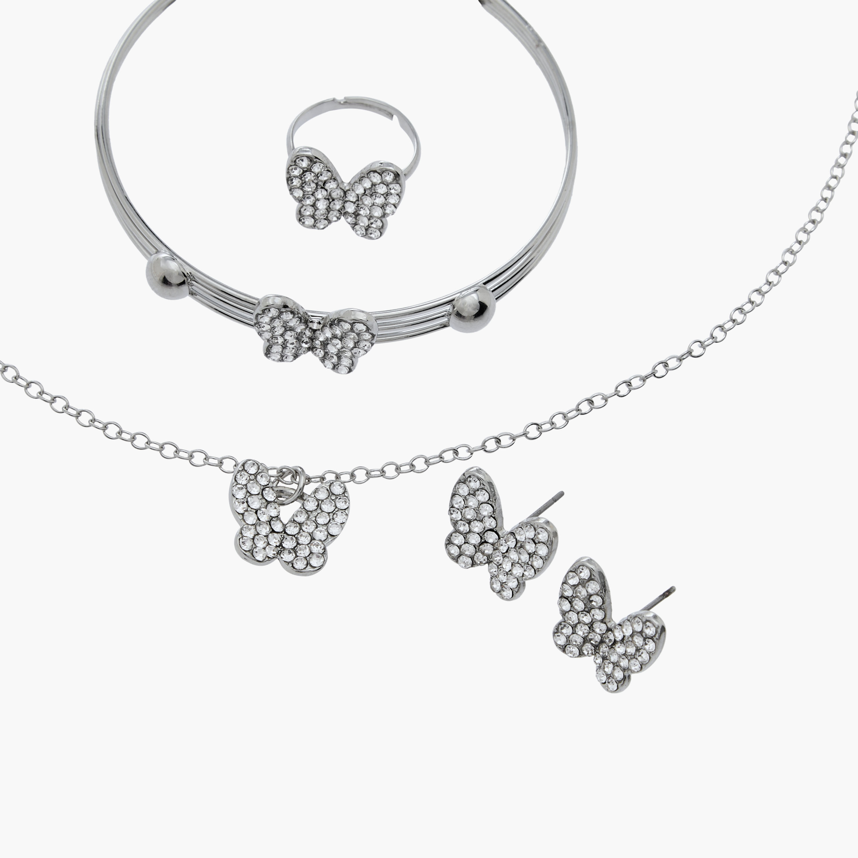 Set of 4 Flora Bella Jewellery Set with Embellished Butterfly Design-girls-accessories-jewellery-image-5