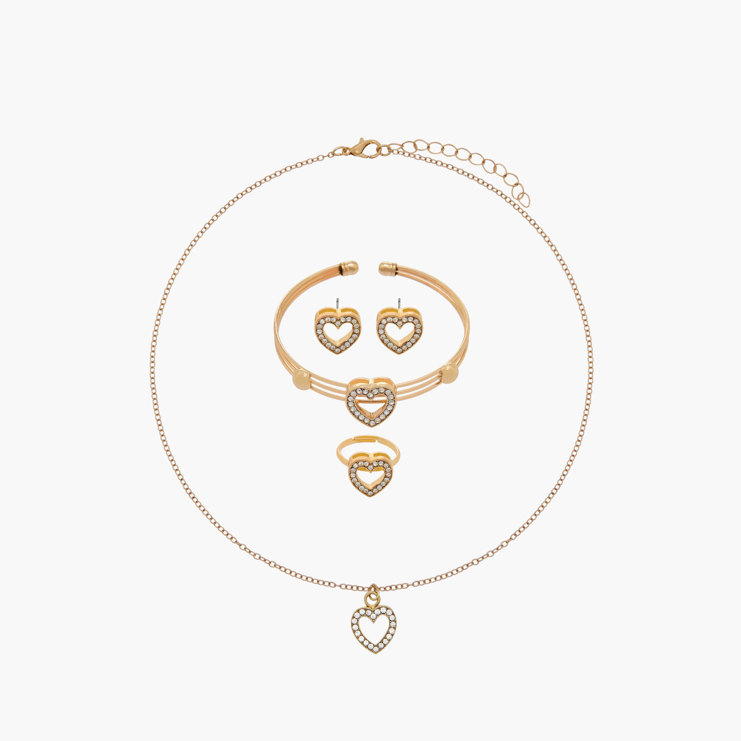 طقم من 4 قطع مجوهرات بتصميم قلب مزين من فلورا بيلا-girls-accessories-jewellery-image-8