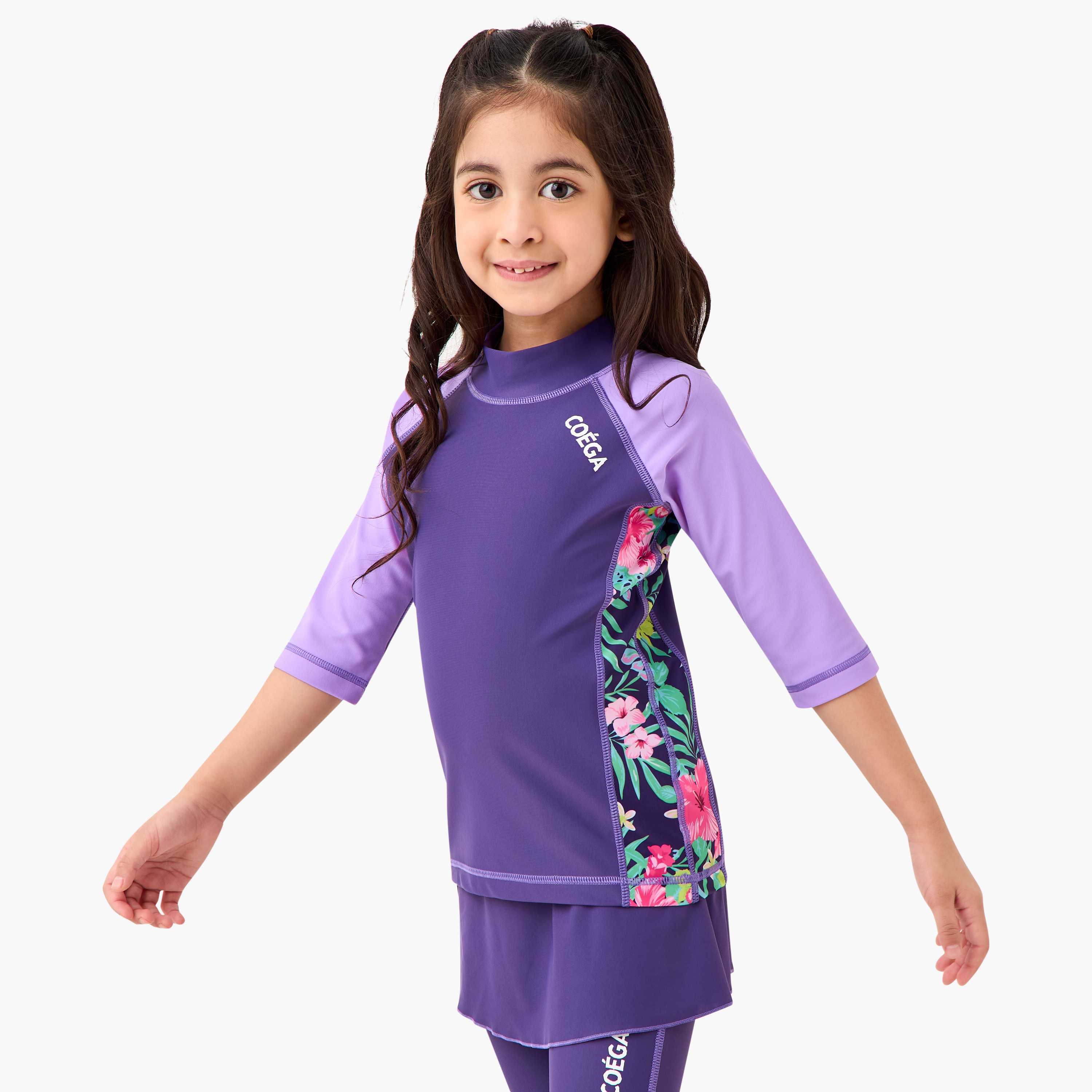COEGA Girls Two-Piece Swimsuit, Purple Blue Tropical-sports-girls-clothing-swimwear-image-2