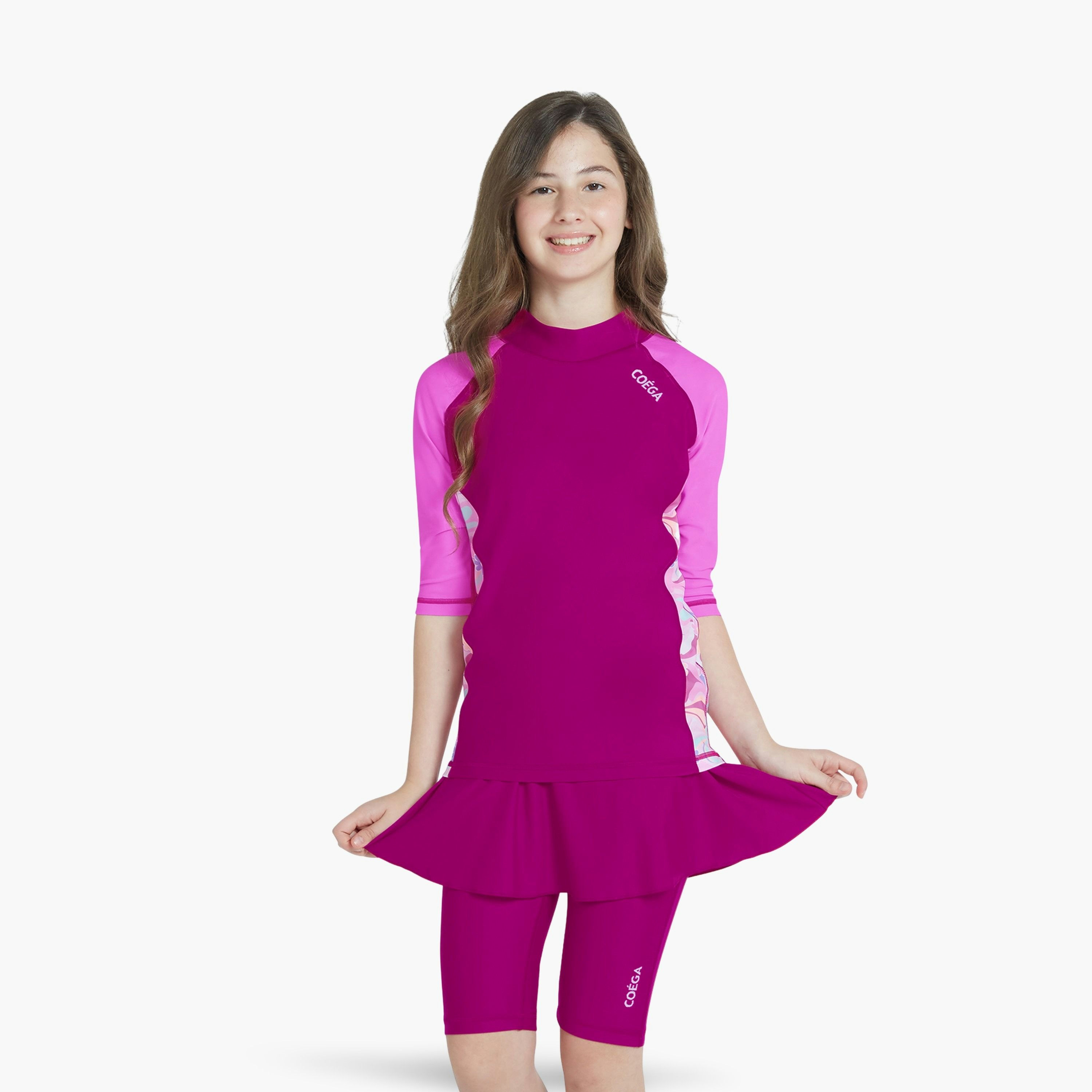 بدلة من كويجا بنات بقطعة - رذاذ بنفسجي رائع-sports-girls-clothing-swimwear-image-1