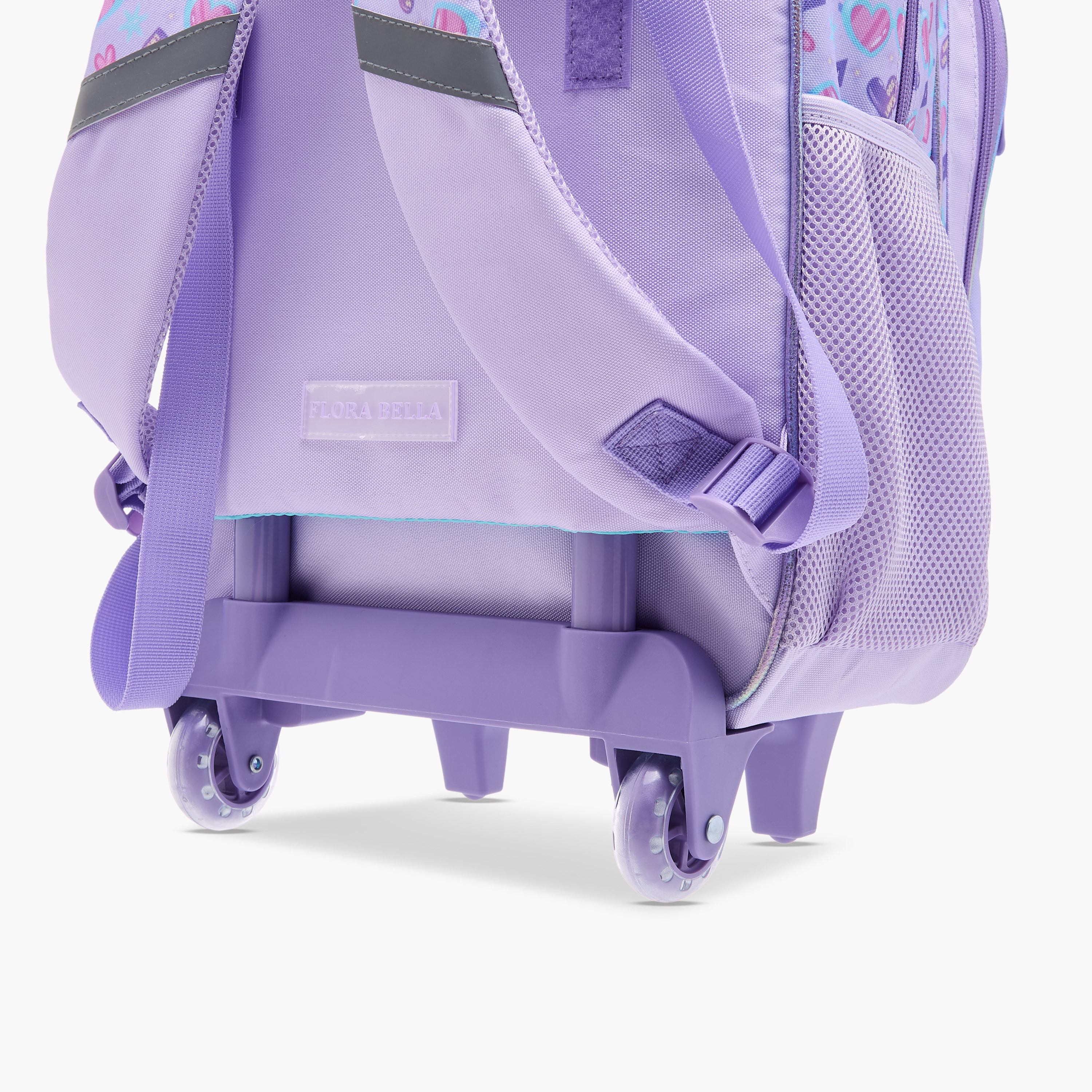 شنطة ظهر ترولي للمدرسة بمقبض قابل للسحب وطبعات قلوب من فلورا بيلا - 30x16x44 سم-school-bagsandbackpacks-trolleybags-image-11