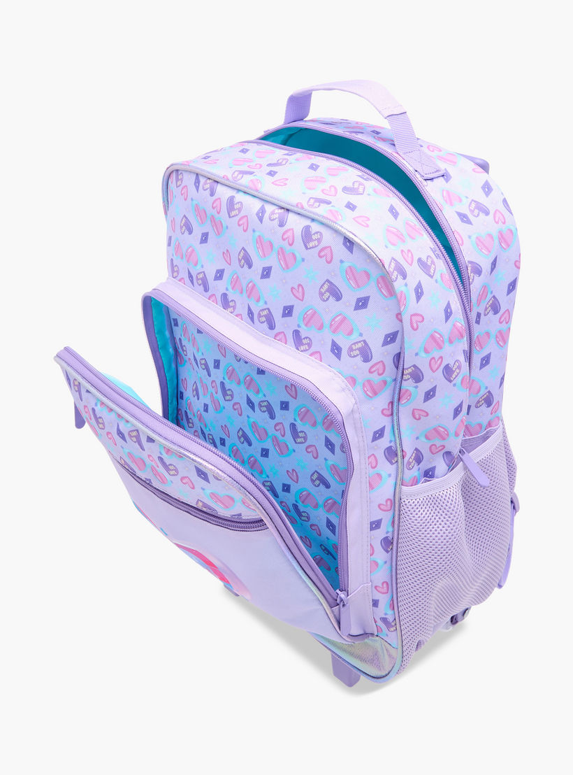 شنطة ظهر ترولي للمدرسة بمقبض قابل للسحب وطبعات قلوب من فلورا بيلا - 30x16x44 سم-school-bagsandbackpacks-trolleybags-image-13