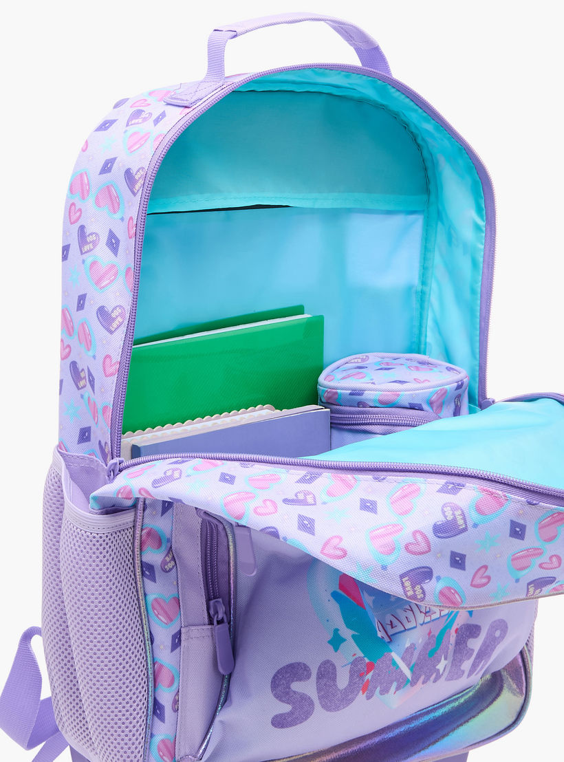 شنطة ظهر ترولي للمدرسة بمقبض قابل للسحب وطبعات قلوب من فلورا بيلا - 30x16x44 سم-school-bagsandbackpacks-trolleybags-image-14