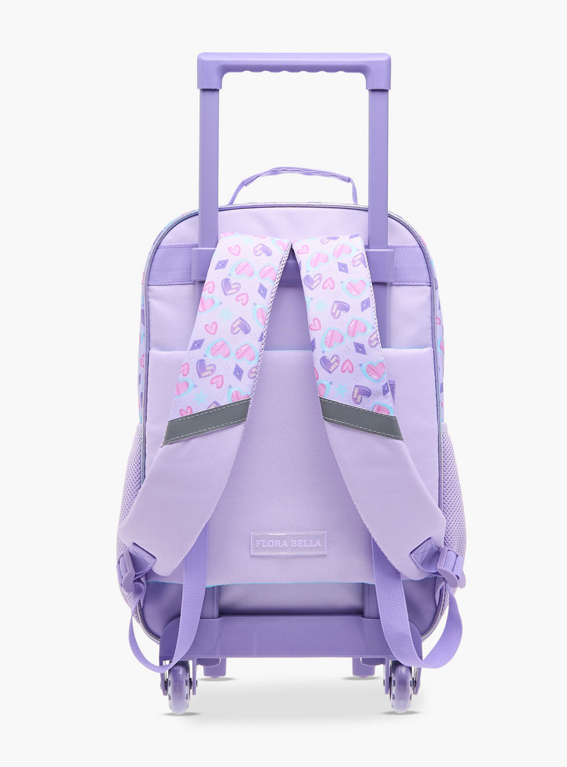 شنطة ظهر ترولي للمدرسة بمقبض قابل للسحب وطبعات قلوب من فلورا بيلا - 30x16x44 سم-school-bagsandbackpacks-trolleybags-image-5