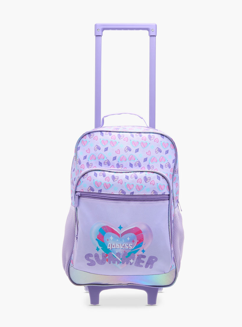 شنطة ظهر ترولي للمدرسة بمقبض قابل للسحب وطبعات قلوب من فلورا بيلا - 30x16x44 سم-school-bagsandbackpacks-trolleybags-image-6
