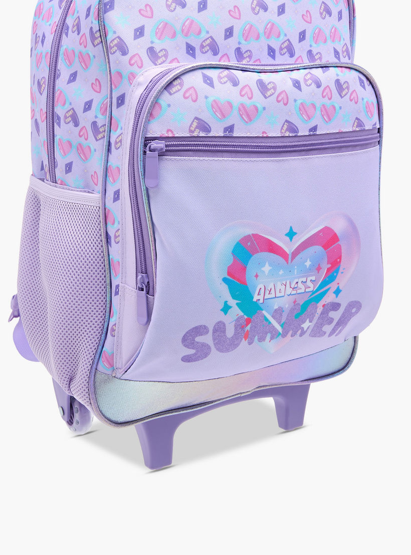 شنطة ظهر ترولي للمدرسة بمقبض قابل للسحب وطبعات قلوب من فلورا بيلا - 30x16x44 سم-school-bagsandbackpacks-trolleybags-image-7
