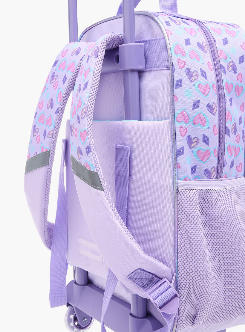 شنطة ظهر ترولي للمدرسة بمقبض قابل للسحب وطبعات قلوب من فلورا بيلا - 30x16x44 سم-school-bagsandbackpacks-trolleybags-image-9