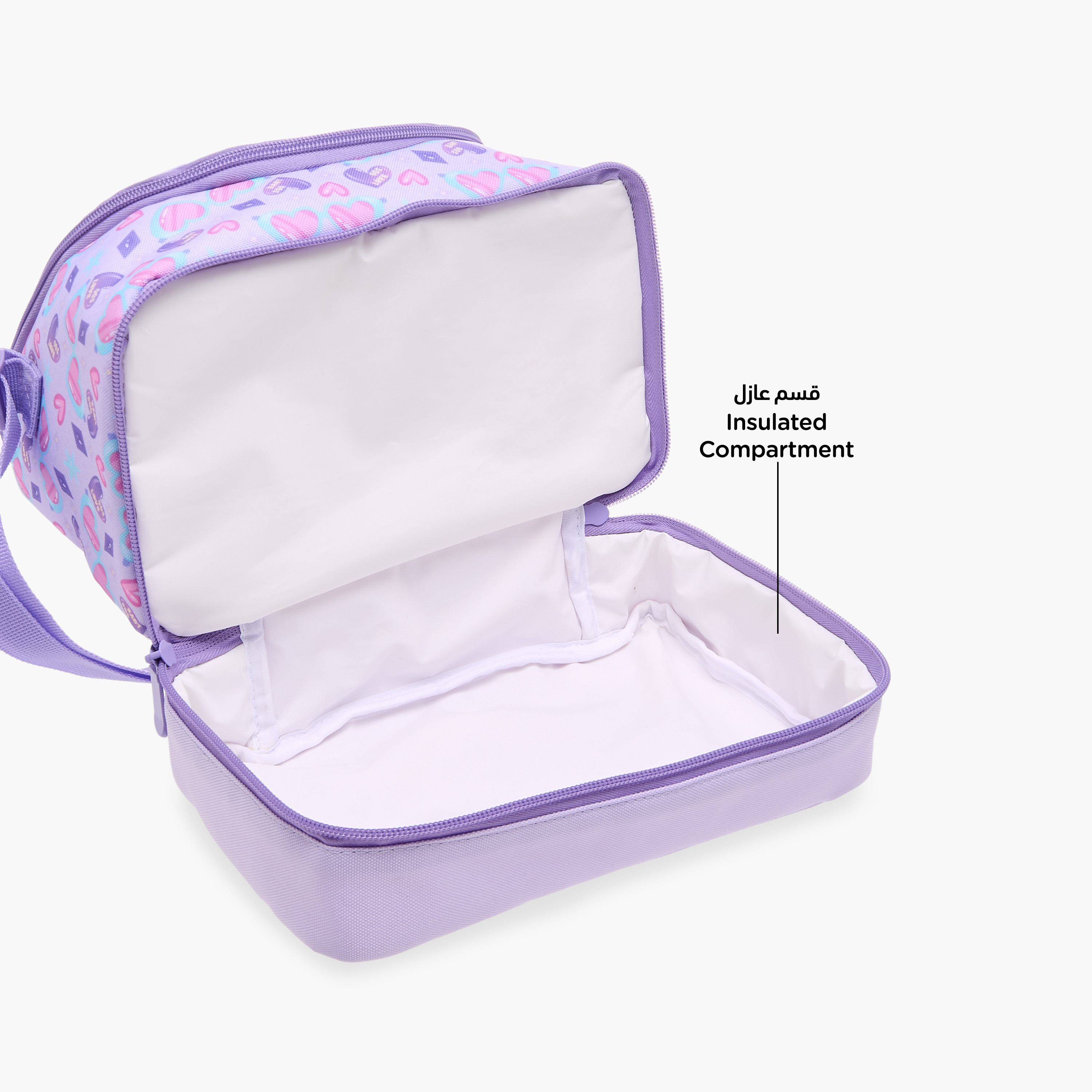 Flora Bella Heart Print Lunch Bag with Zip Closure-school-lunchessentials-lunchbags-image-4