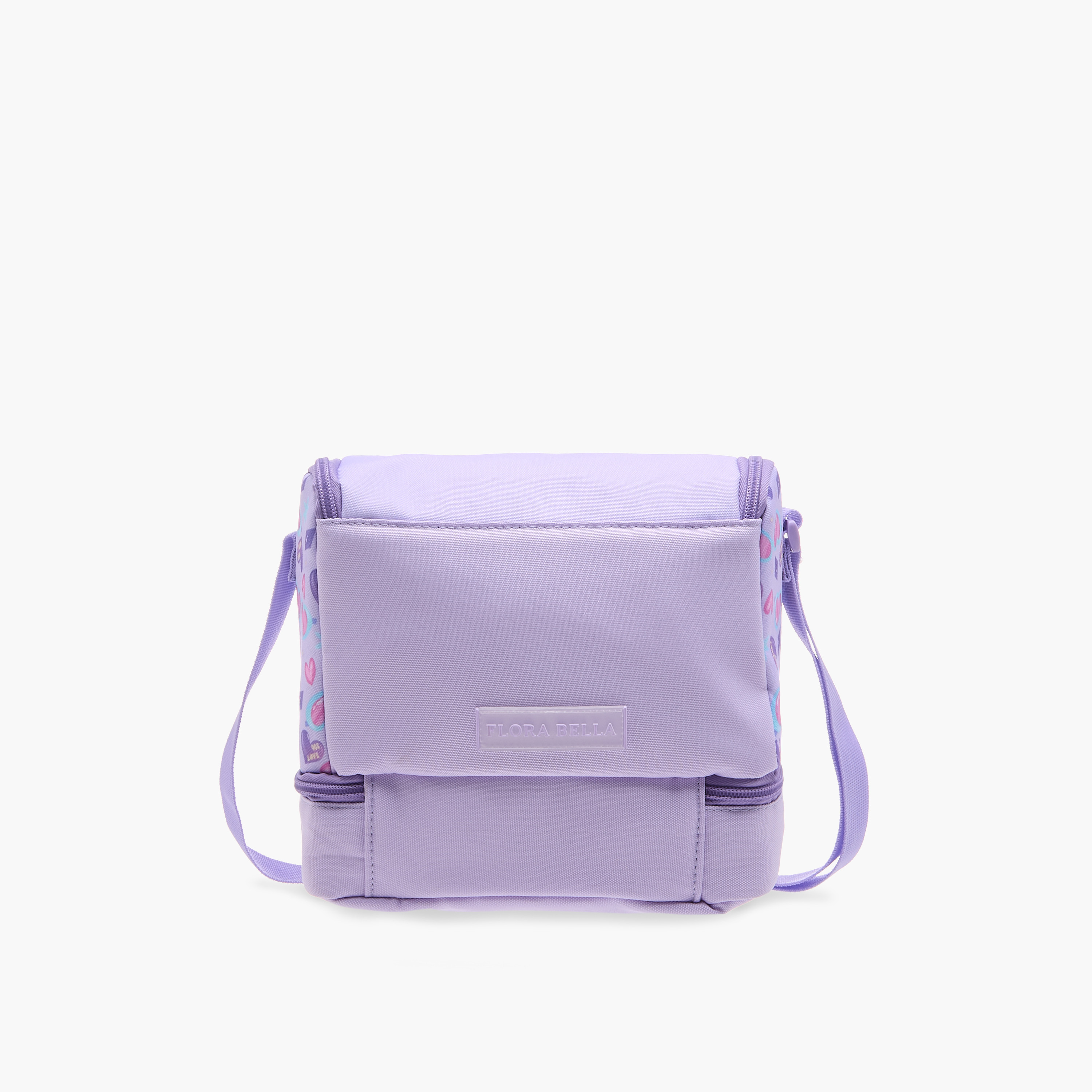 Flora Bella Heart Print Lunch Bag with Zip Closure-school-lunchessentials-lunchbags-image-5