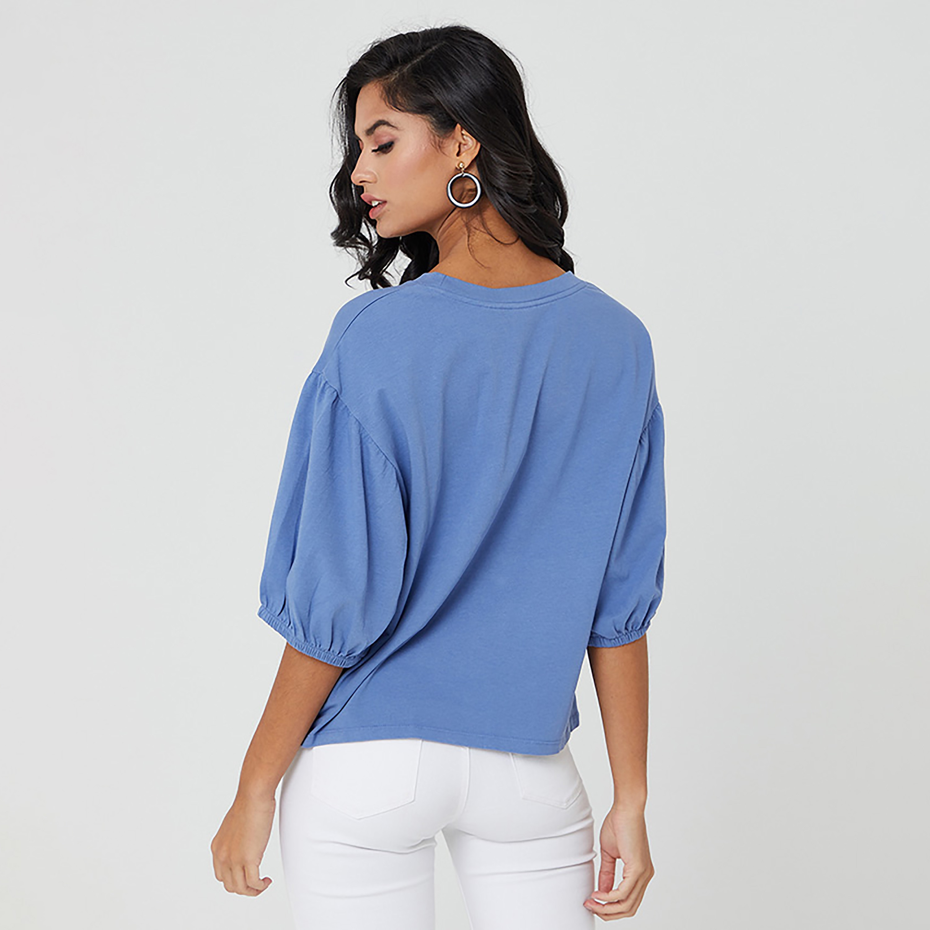 Levi's Plain Crew Neck Puff Sleeves Top-women-clothing-shirtsandblouses-blouses-image-2