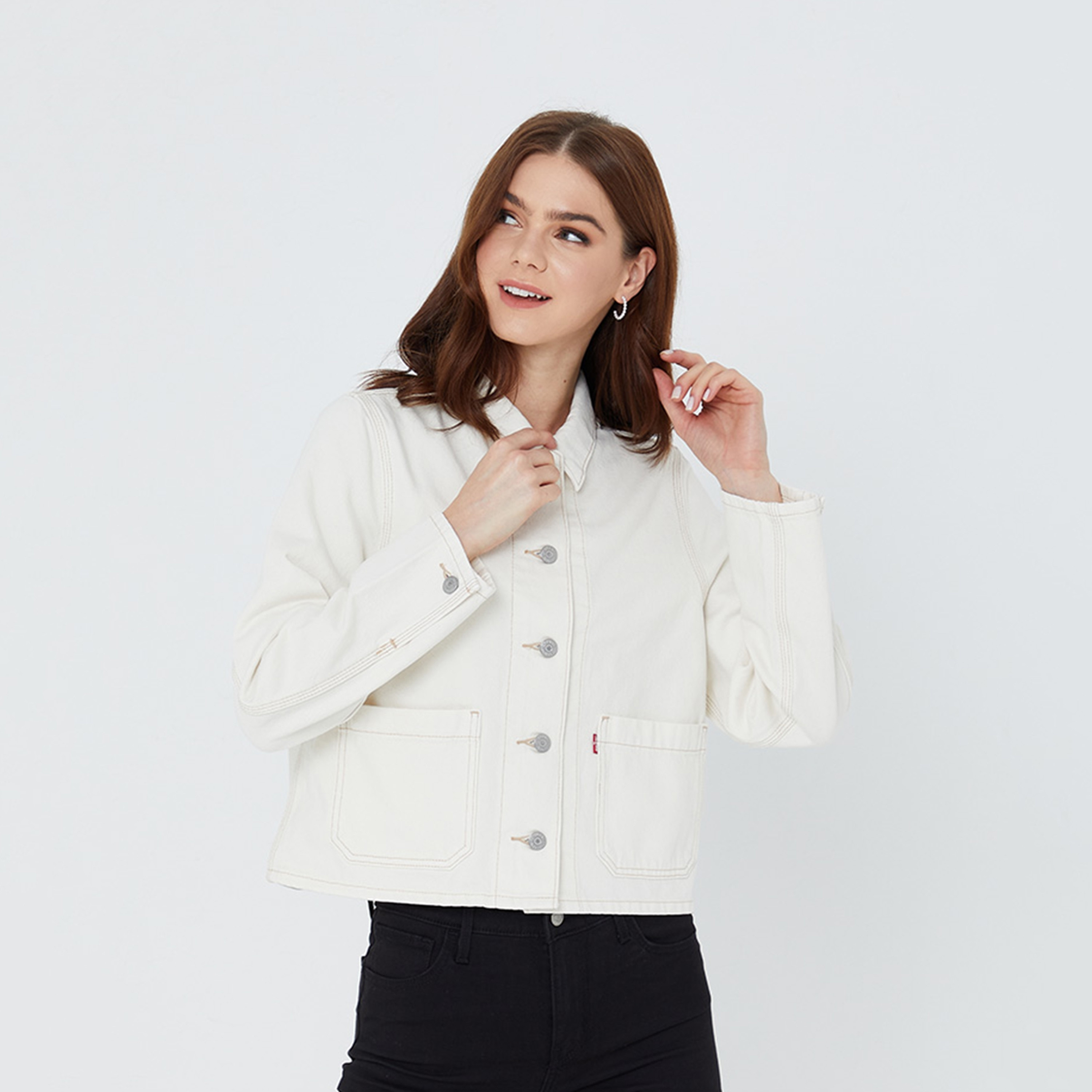 Levi's Plain Collared Long Sleeves Women's Shirt-women-clothing-shirtsandblouses-shirts-image-1