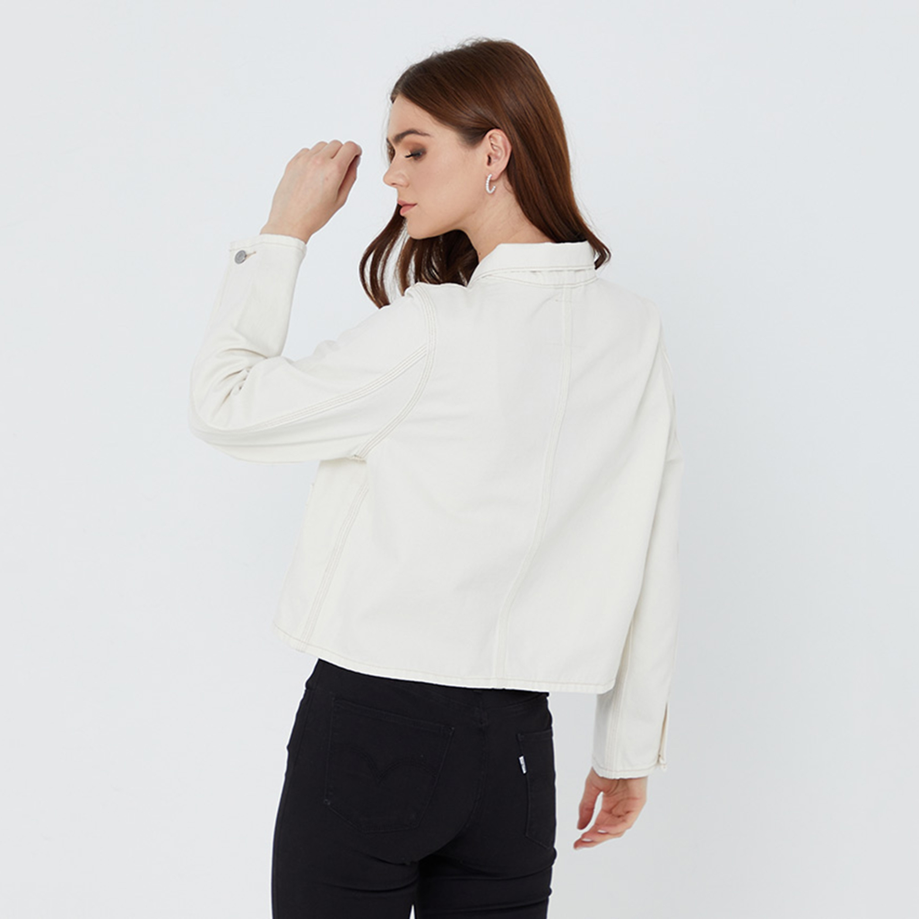 Levi's Plain Collared Long Sleeves Women's Shirt-women-clothing-shirtsandblouses-shirts-image-4