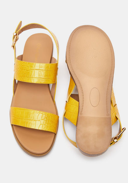 Le Confort Textured Strap Sandals with Buckle Closure