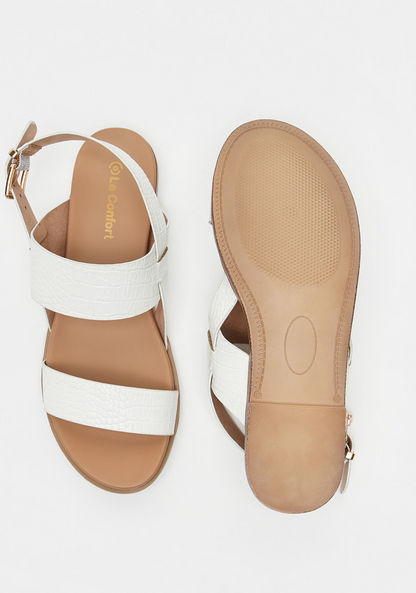Le Confort Textured Strap Sandals with Buckle Closure
