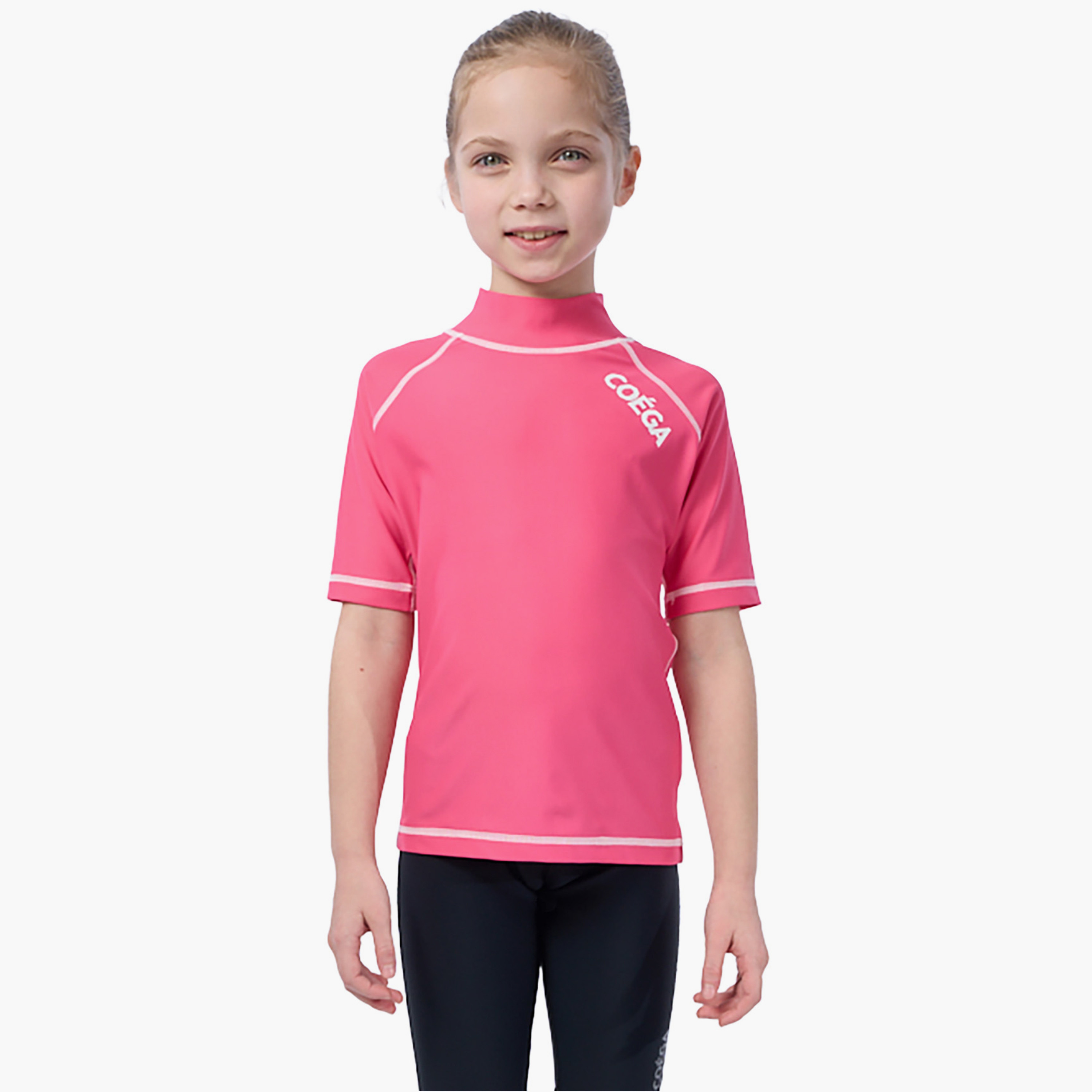 Coega Girls Rashguard Short Sleeve Basic - Solid Pink-girls-clothing-sportswear-swimwear-image-1