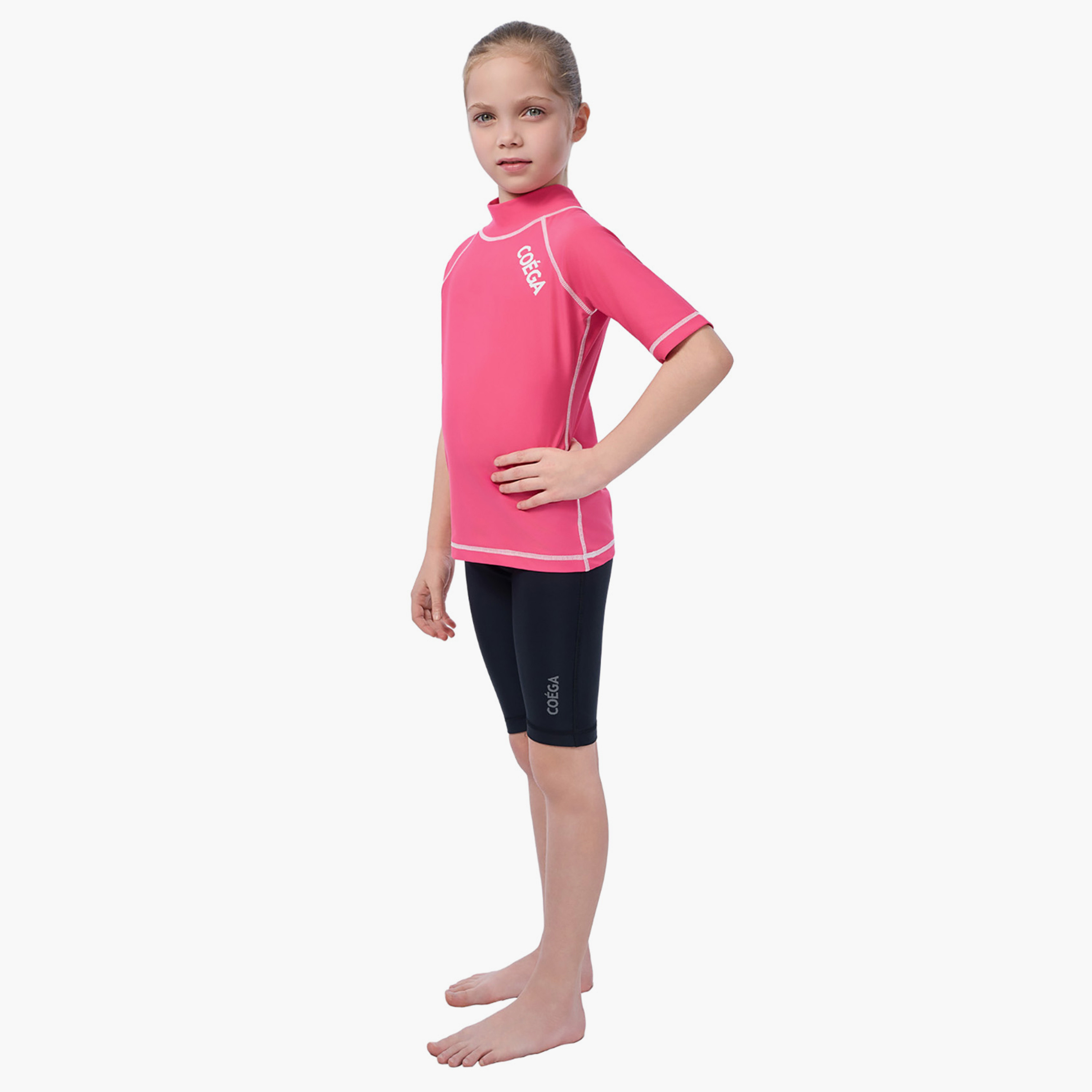 Coega Girls Rashguard Short Sleeve Basic - Solid Pink-girls-clothing-sportswear-swimwear-image-3