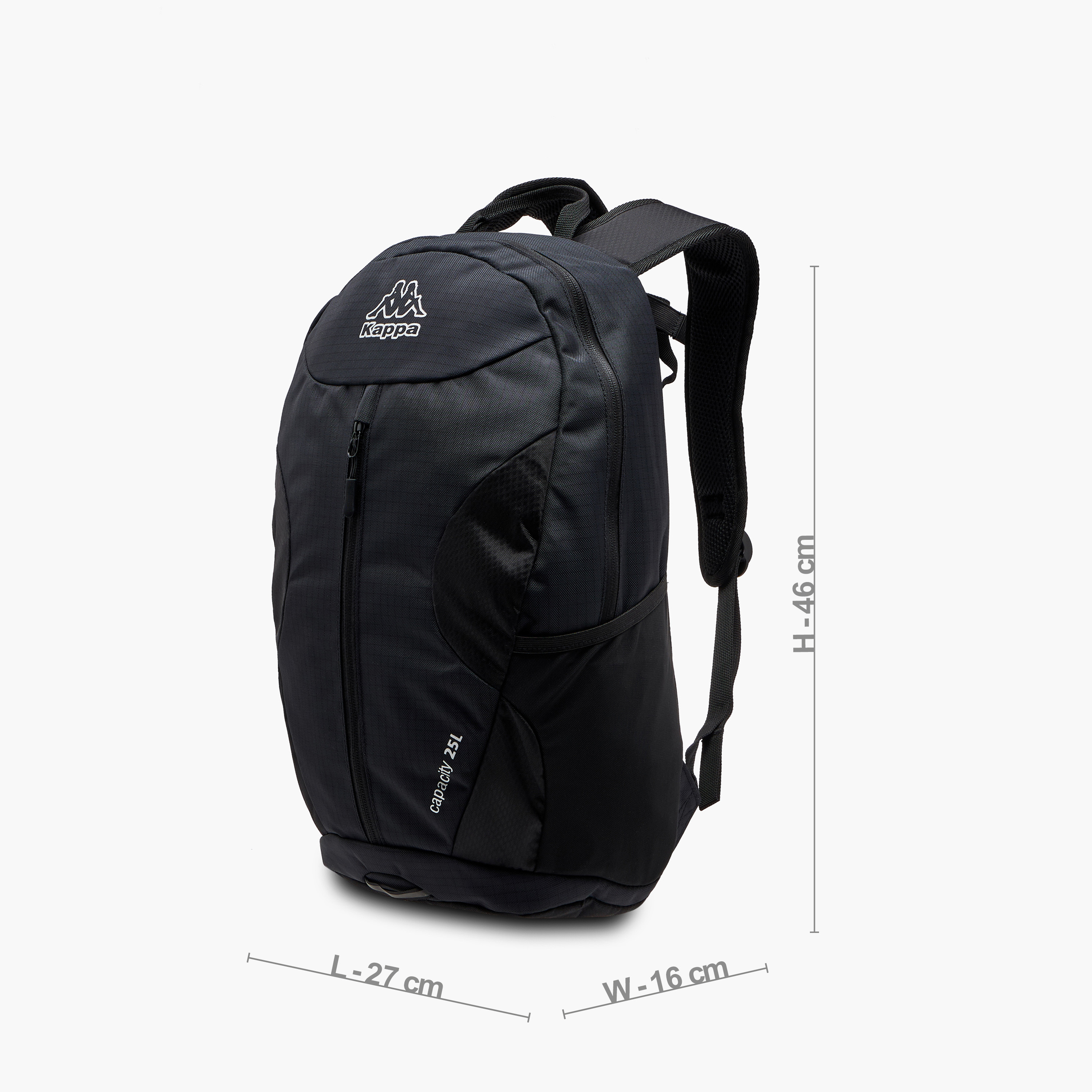Kappa Logo Print Backpack with Adjustable Straps and Zip Closure - 16x27x46 cm-men-bags-image-2