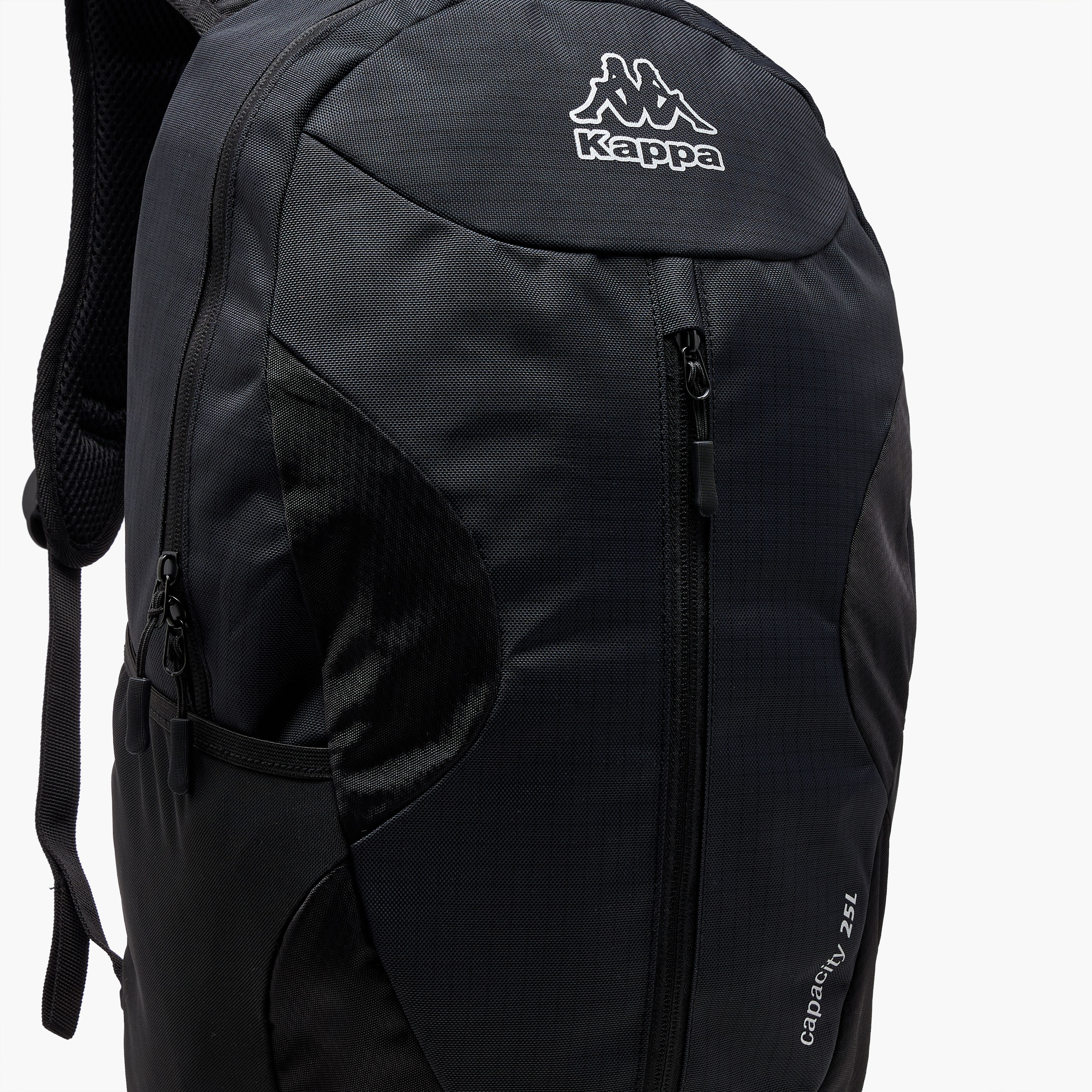 Kappa Logo Print Backpack with Adjustable Straps and Zip Closure - 16x27x46 cm-men-bags-image-7