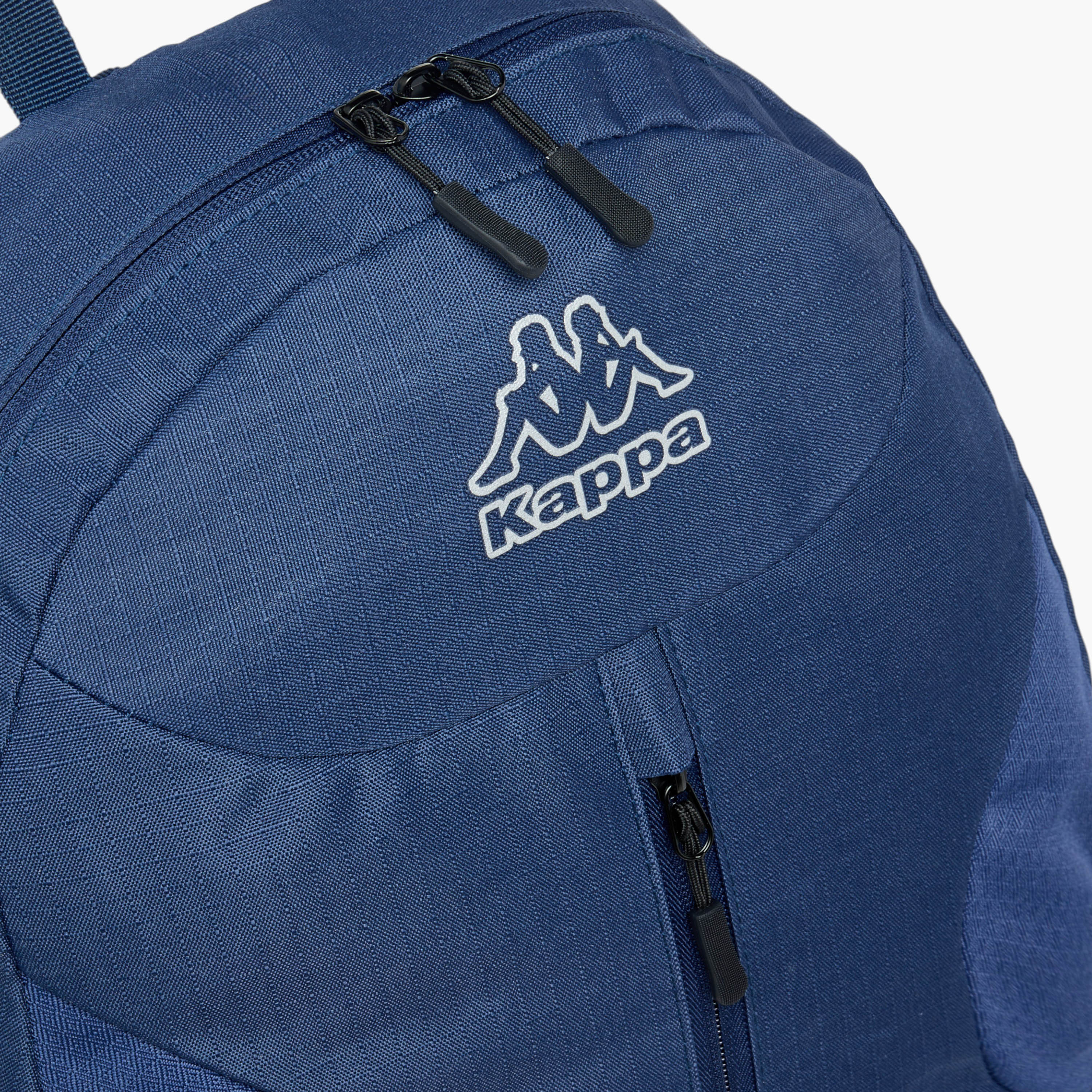 Kappa Logo Print Backpack with Adjustable Straps and Zip Closure - 16x27x46 cm-men-bags-image-5