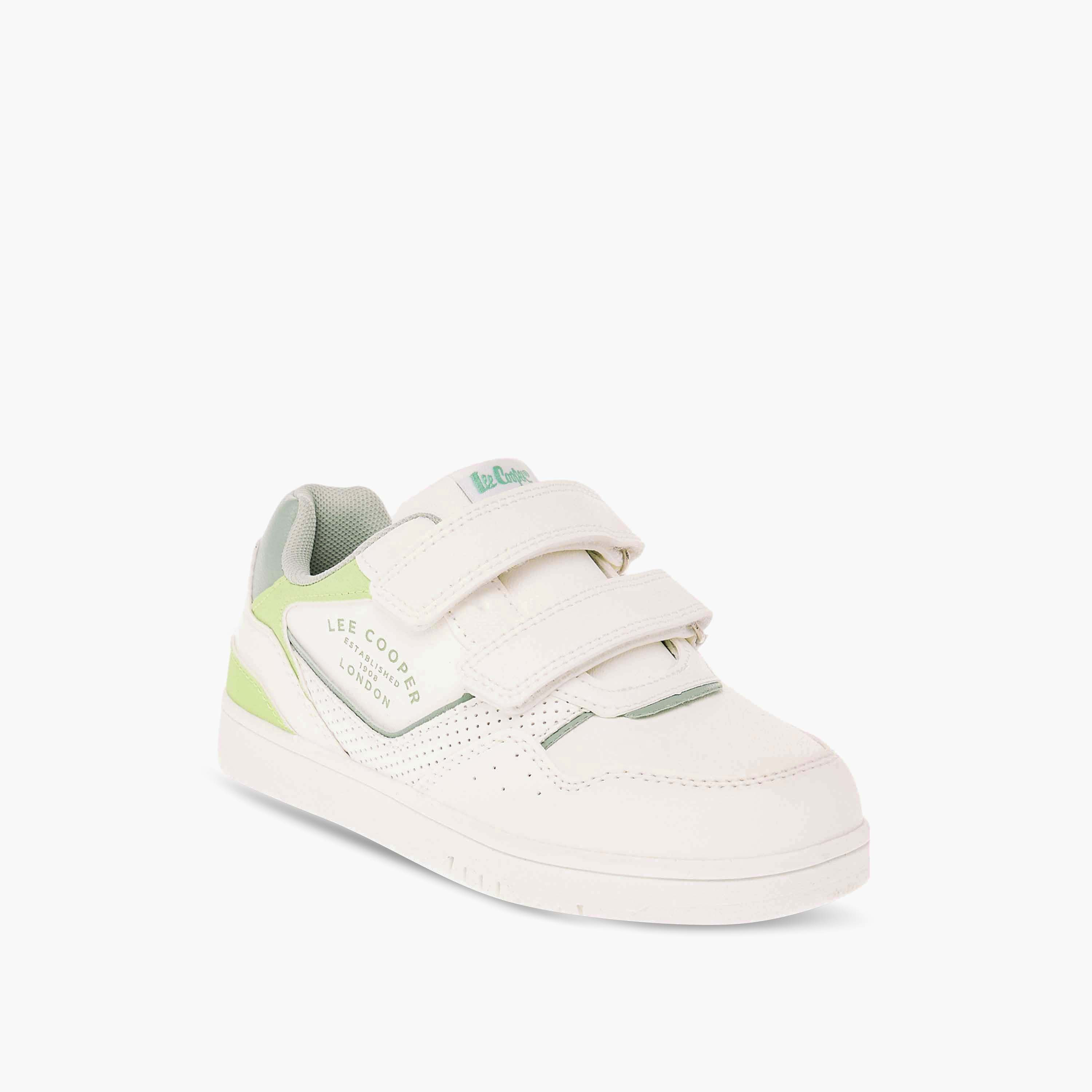 Lee Cooper Kids' Panelled Low Ankle Sneakers with Hook and Loop Closure-boys-shoes-sneakers-image-2