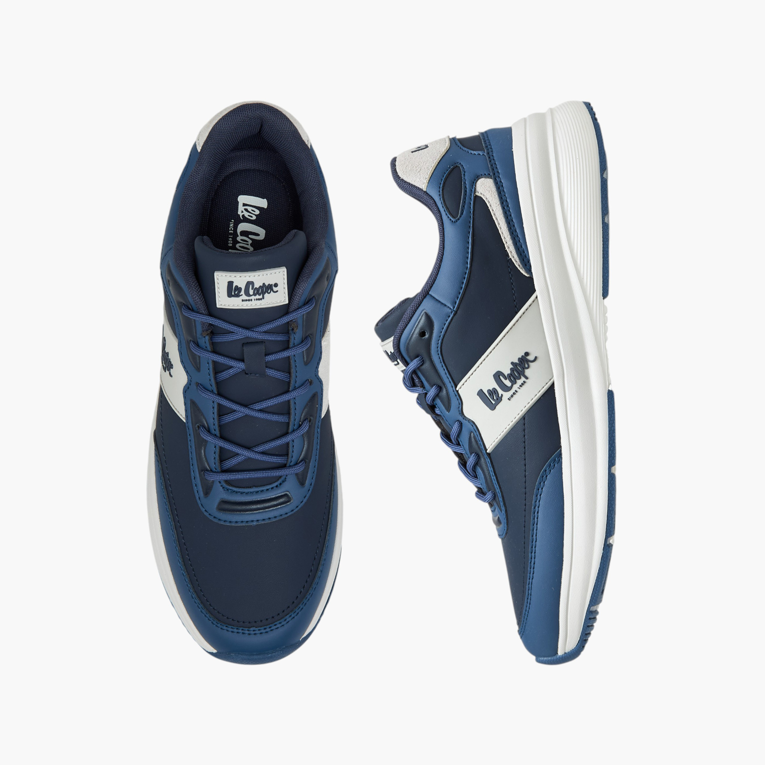 Lee Cooper Men's Panelled Lace-Up Sneakers-men-shoes-sneakers-image-1
